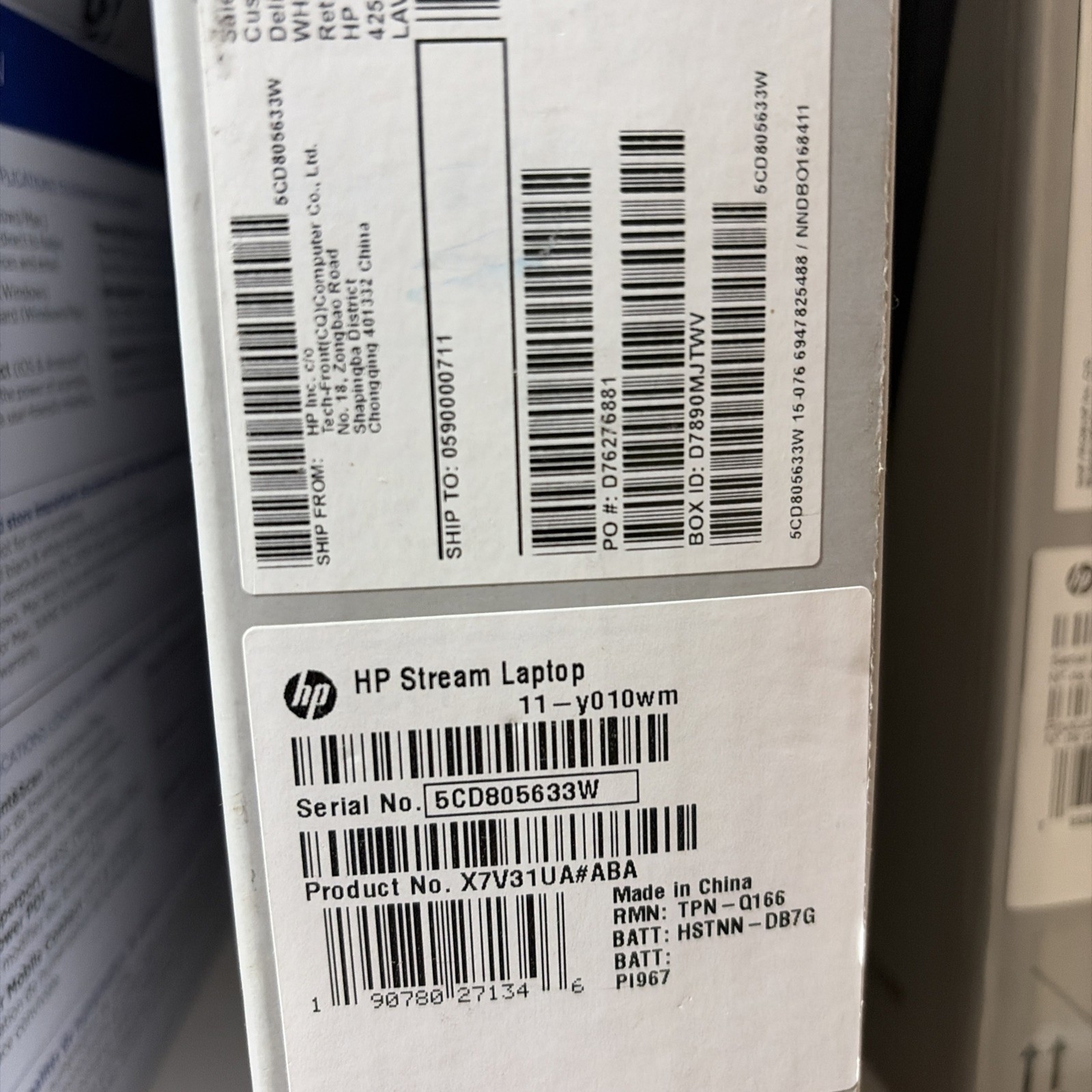 HP Stream 11-y010wm 11.6" Intel Celeron N3060 / 4GB RAM / 32 GB eMMC SSD