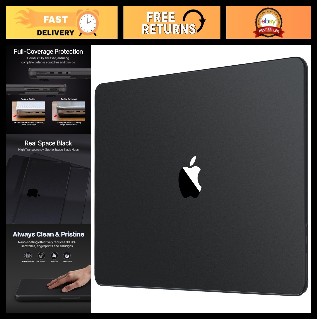 MacBook Pro 16" Case 2021-2026 | Ultra Thin, Anti-Scratch, Clear Matte Cover, Sn