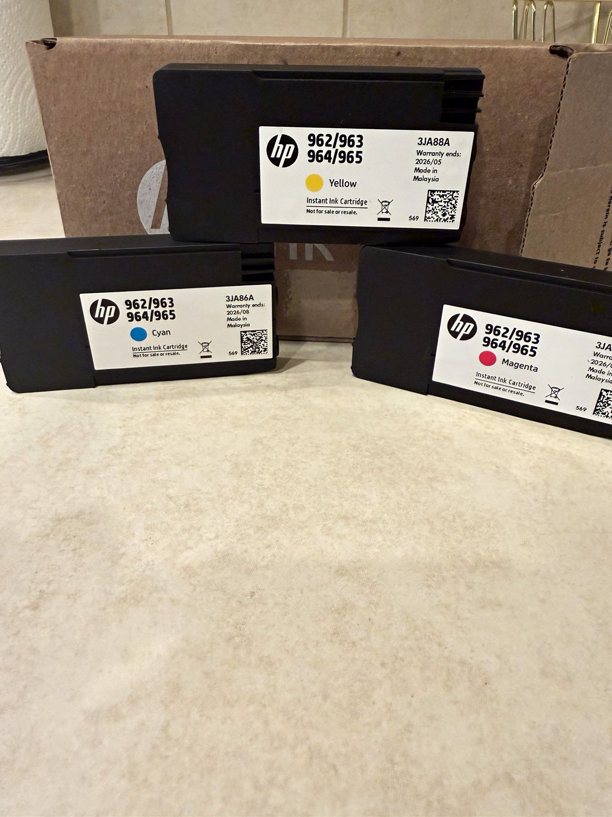 HP Genuine Instant Ink Cartridges 962/963 964/965 CMY 3JA86A 3JA87A
