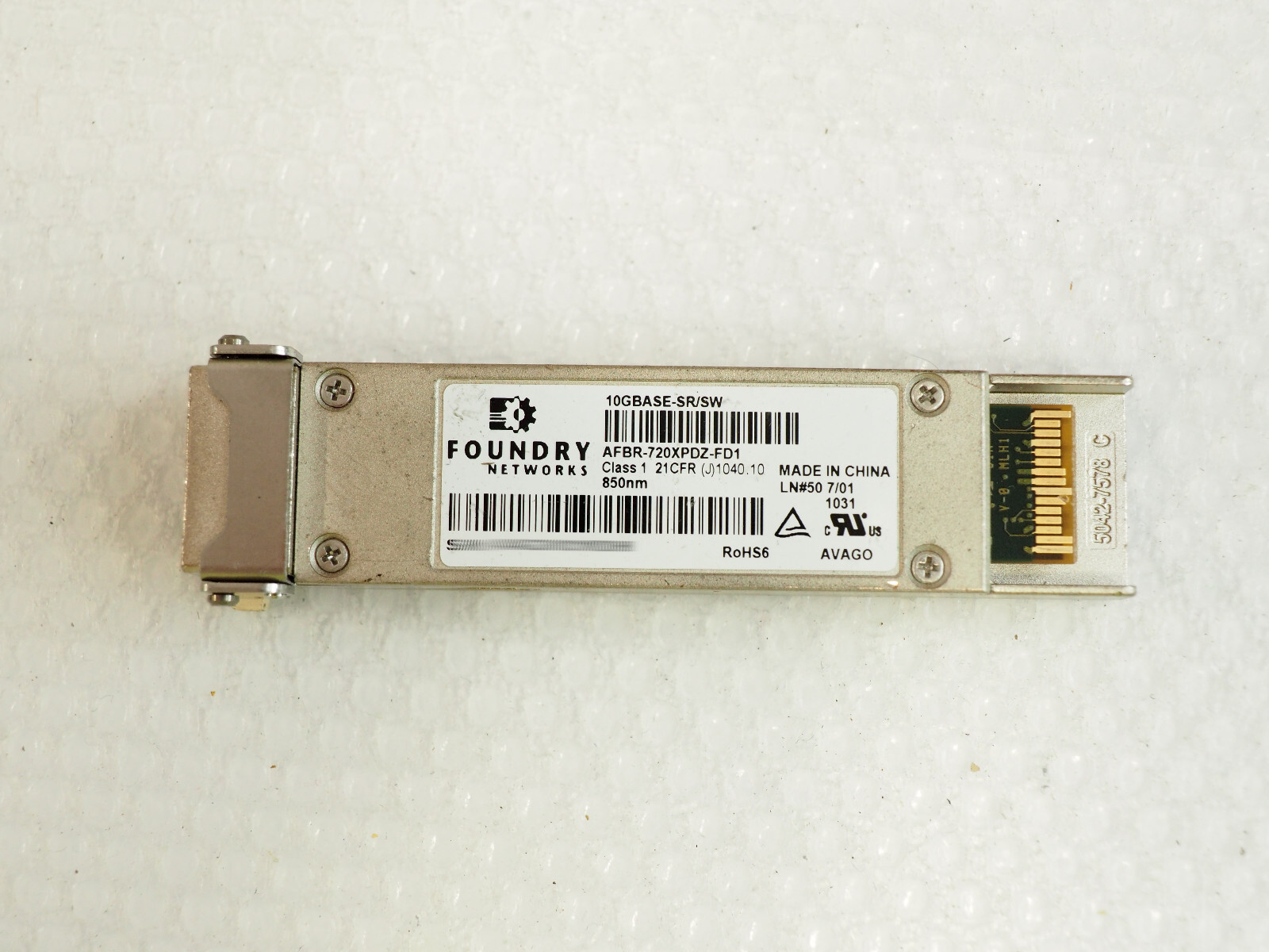 Lot of 5 Foundry Networks AFBR-720XPDZ-FD1 10GB 10GBASE-SR/SW XFP Transceiver