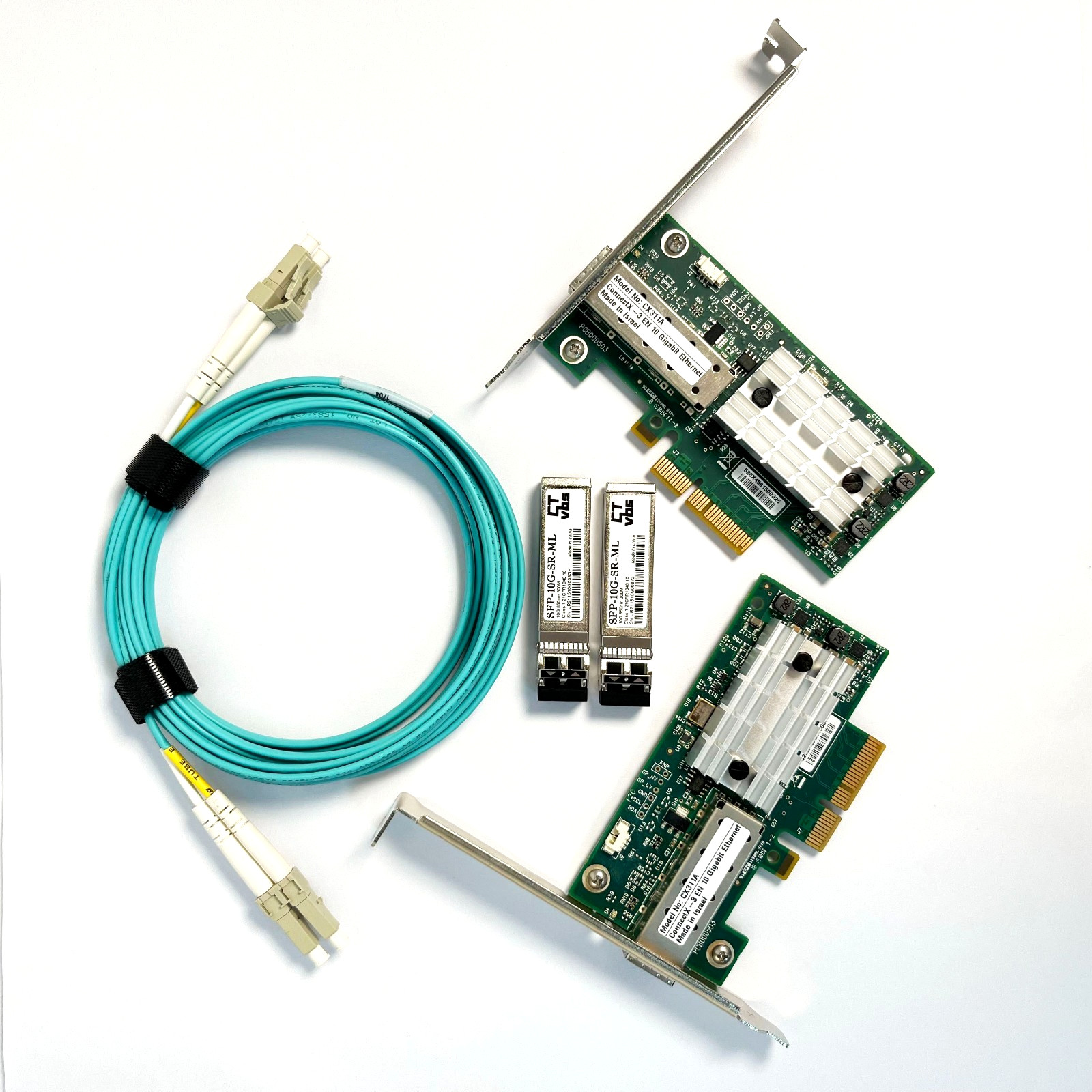 MCX311A-XCAT Mellanox CX311A ConnectX3 10G Ethernet PCIe NIC w/t SFP Fiber Cable