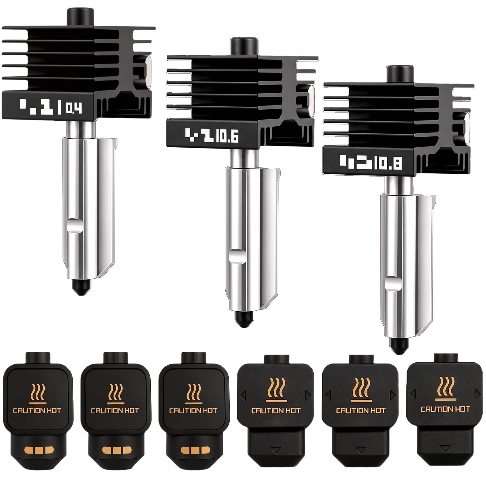 Henaiser 3Pack 0.4mm/0.6mm/0.8mm P2S/X2D/H2D/H2S/H2C Hotend 0.4/0.6/0.8MM