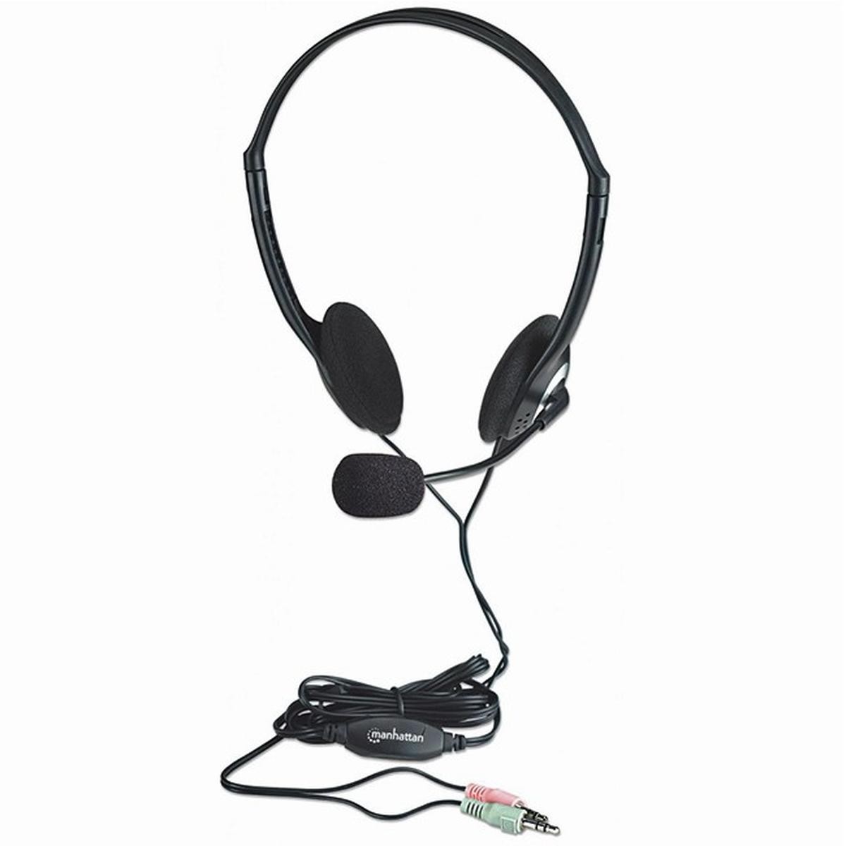 MANHATTAN 164429 STEREO HEADPHONES WITH MICROPHONE AND VOLUME ADJUSTMENT