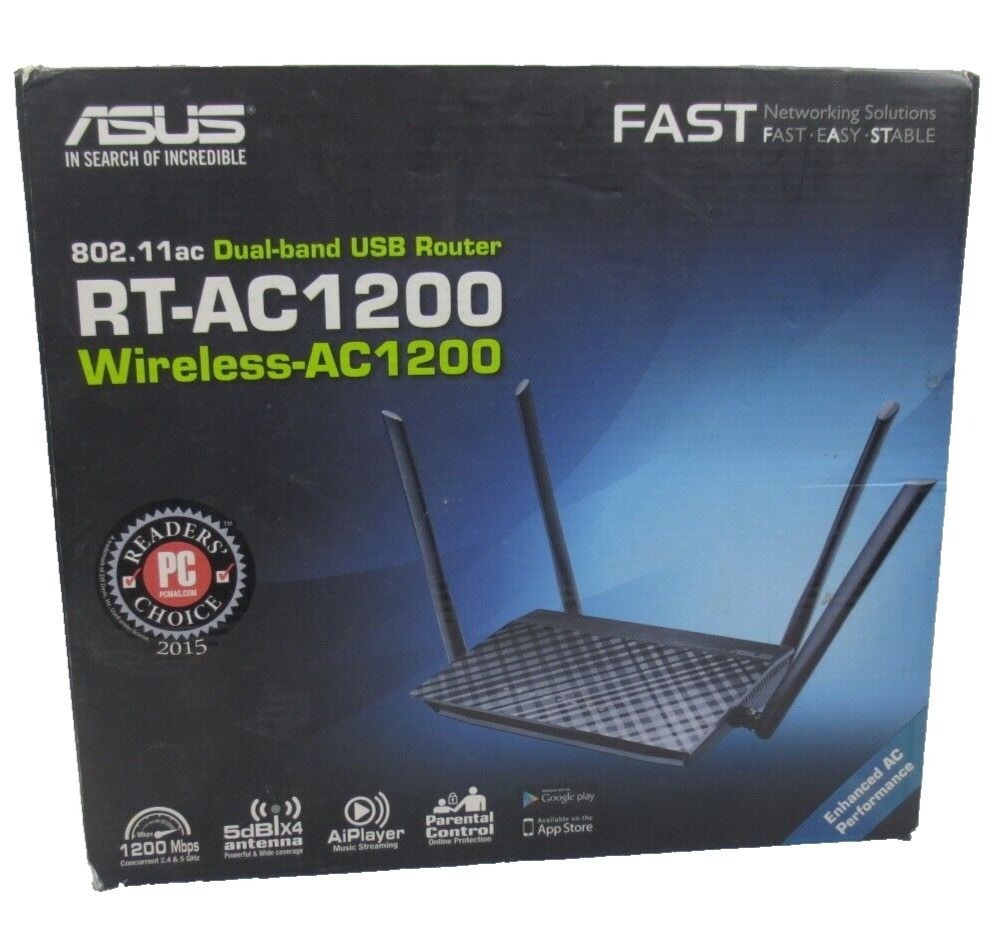 WiFi Router Dual Band 2.4Ghz and 5Ghz Asus RT-AC1200 Mbps Gaming VPN Capable
