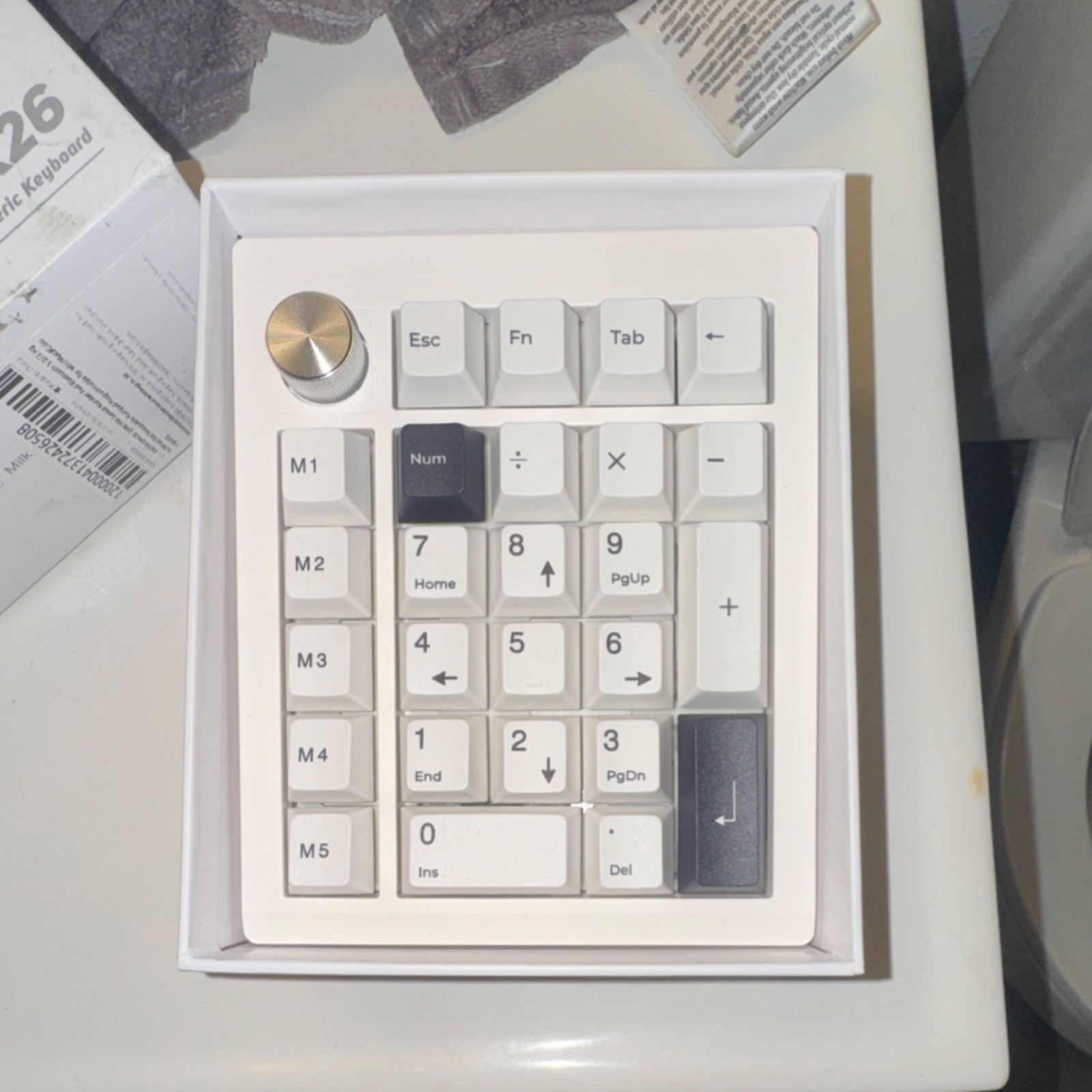 ZUOYA GMK26 Mechanical Numeric Keyboard QMK/VIA Tri-mode White Black