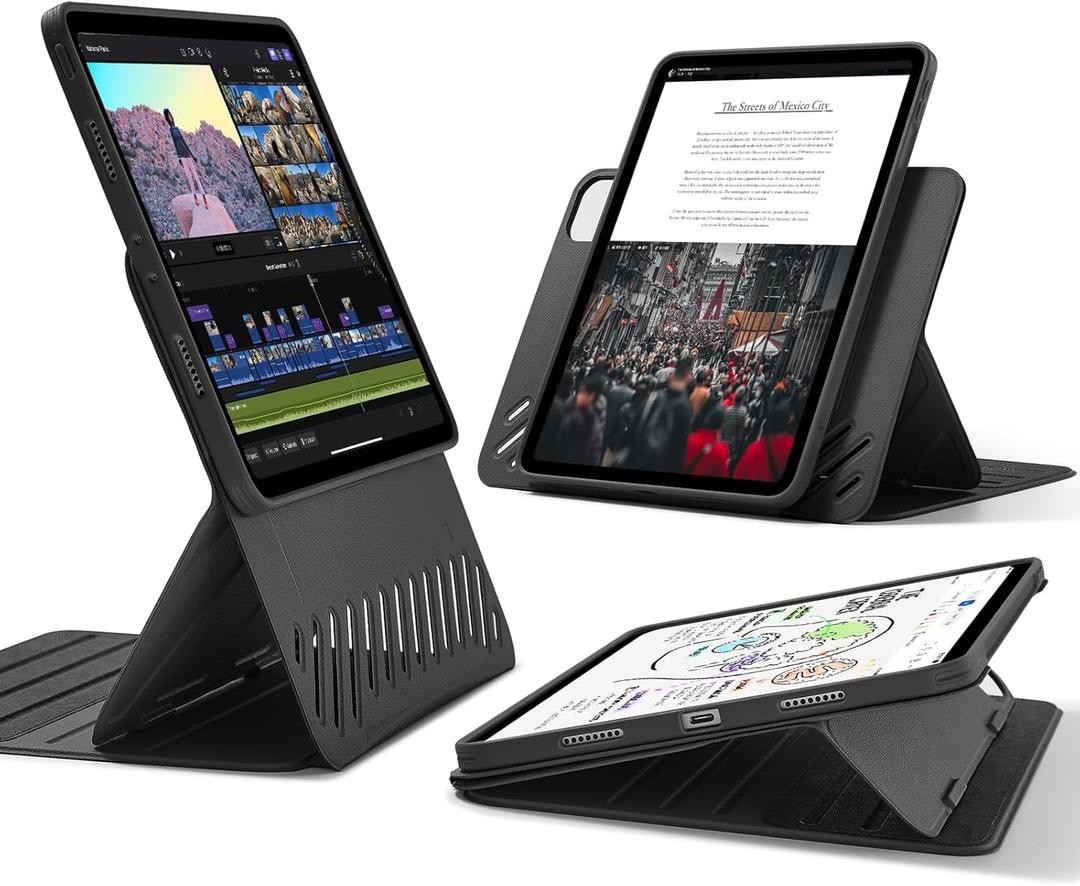 ESR FOR IPAD PRO 11 INCH CASE, REMOVABLE MAGNETIC COVER, 9 STANDING ANGLES Black