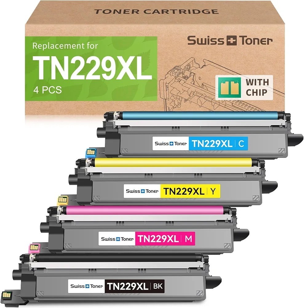 Compatible TN229XL TN229 Toner Cartridges 4 Pack Replacement for Brother MFC-L37