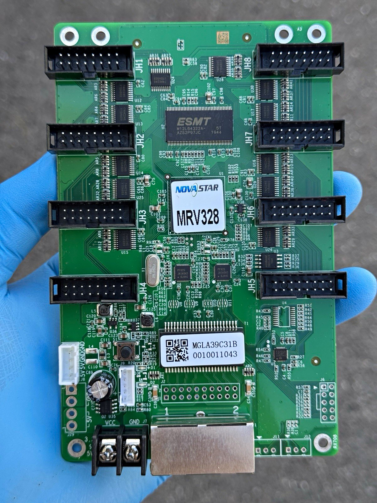 NovaStar MRV328 Receiving Card PCB, RJ45, Screw Terminal Power, MPN MRV328