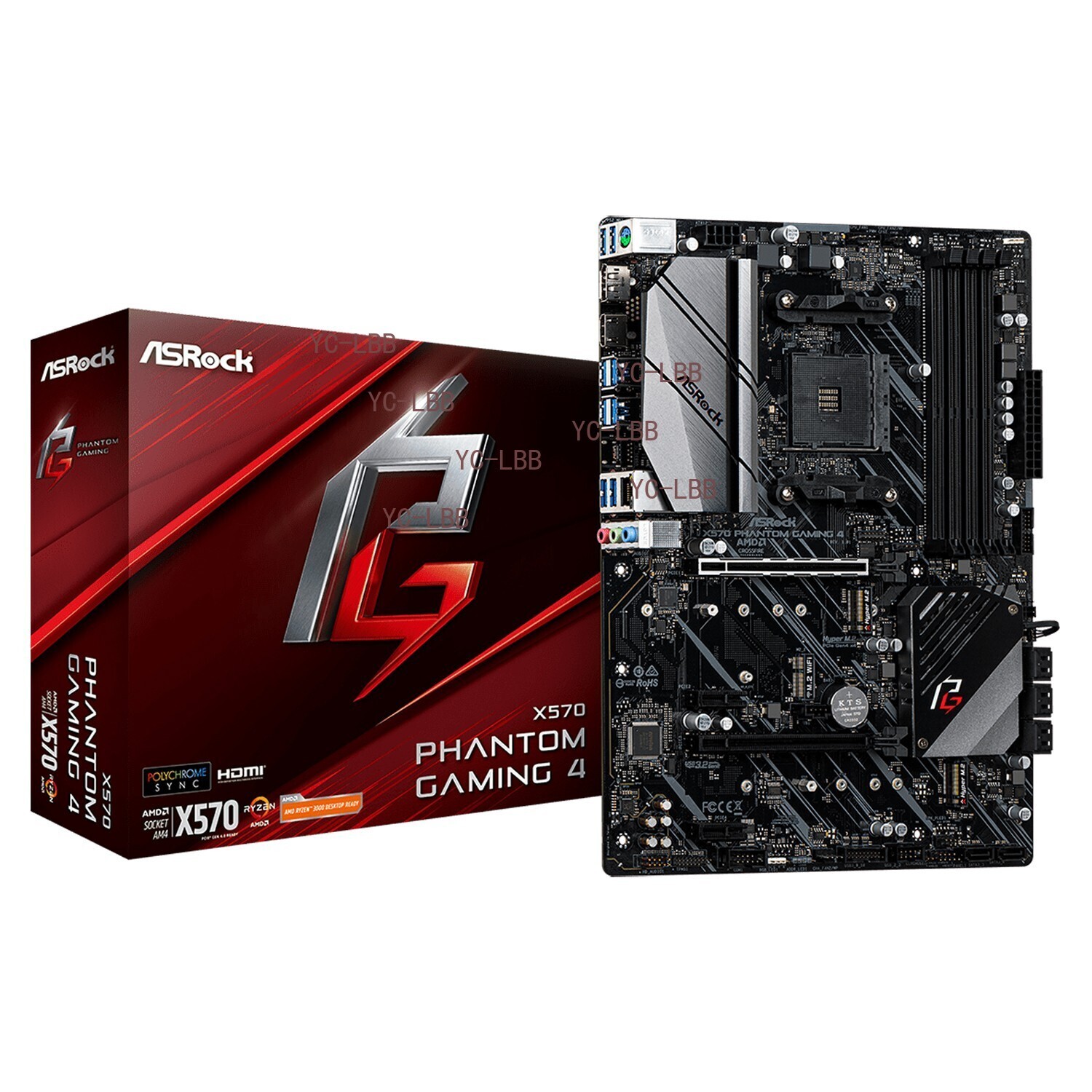 ASRock AMD X570 Motherboard ATX X570 Phantom Gaming 4 AM4 DDR4 SATA3 HDMI DP NEW