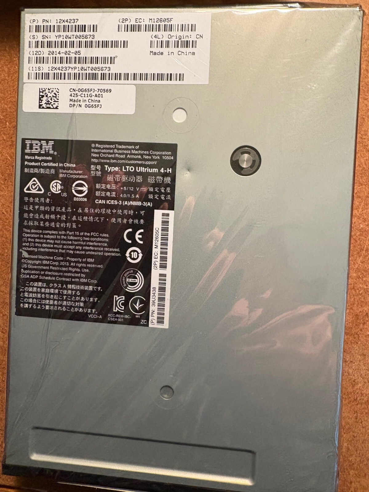 DELL 0G65FJ LTO-4 800/1600GB SAS ibm 12X4237 Internal Tape drive