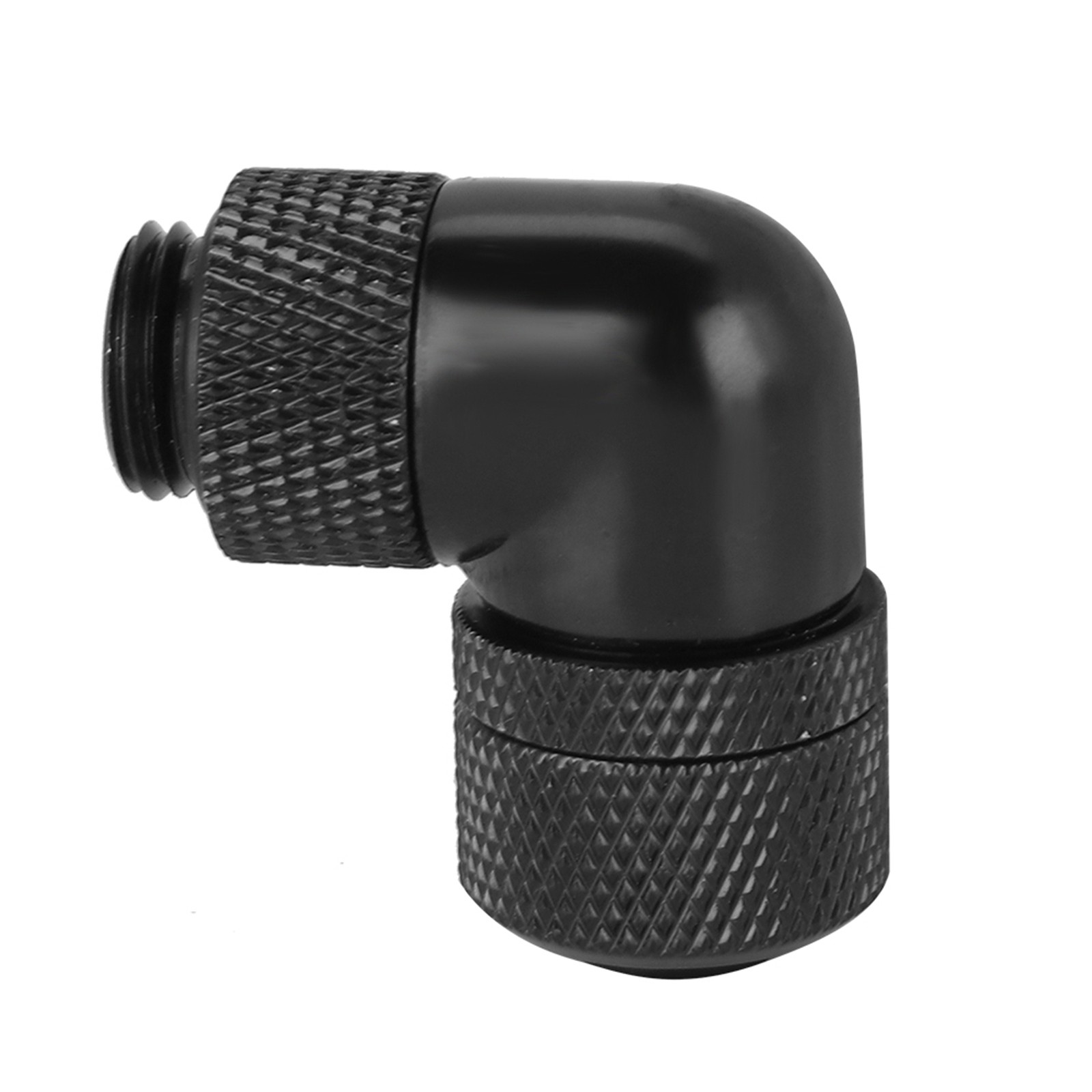 G1/4 Thread Water Cooling Fitting Thin Tube 90° Right Angle Elbow (Black) RGCV