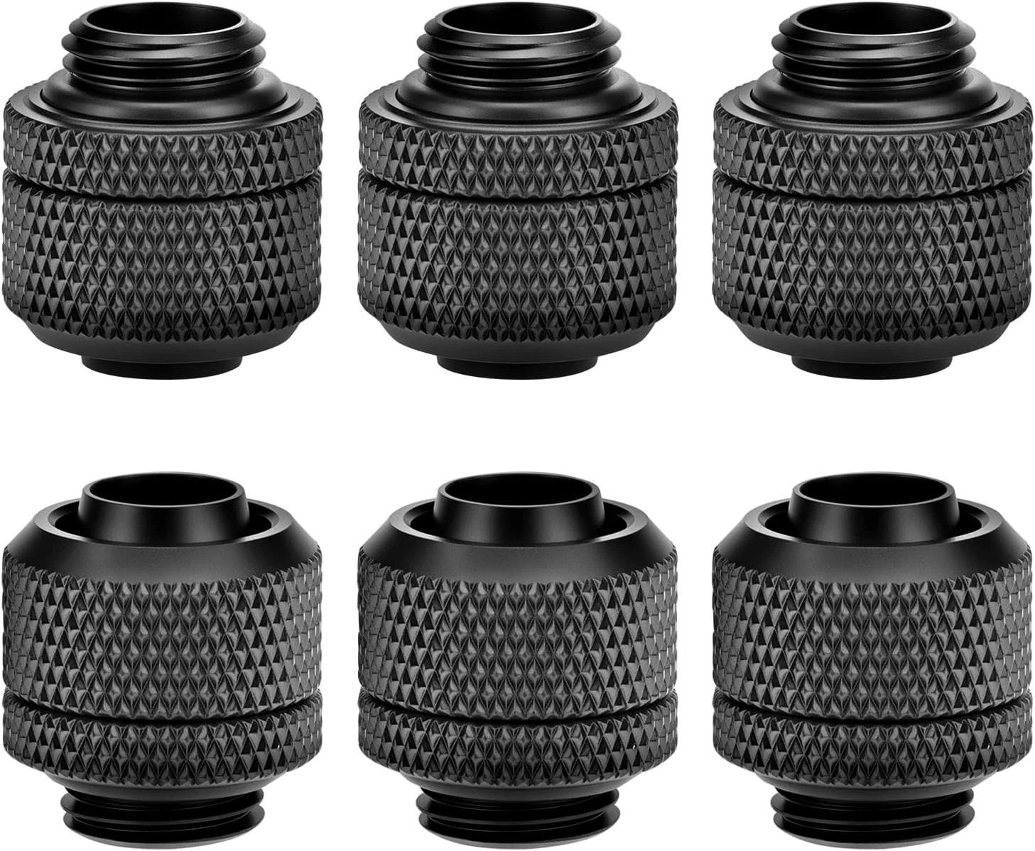 6 Pack Copper Compression Fitting G1/4 for PC Water Cooling Soft Hoses