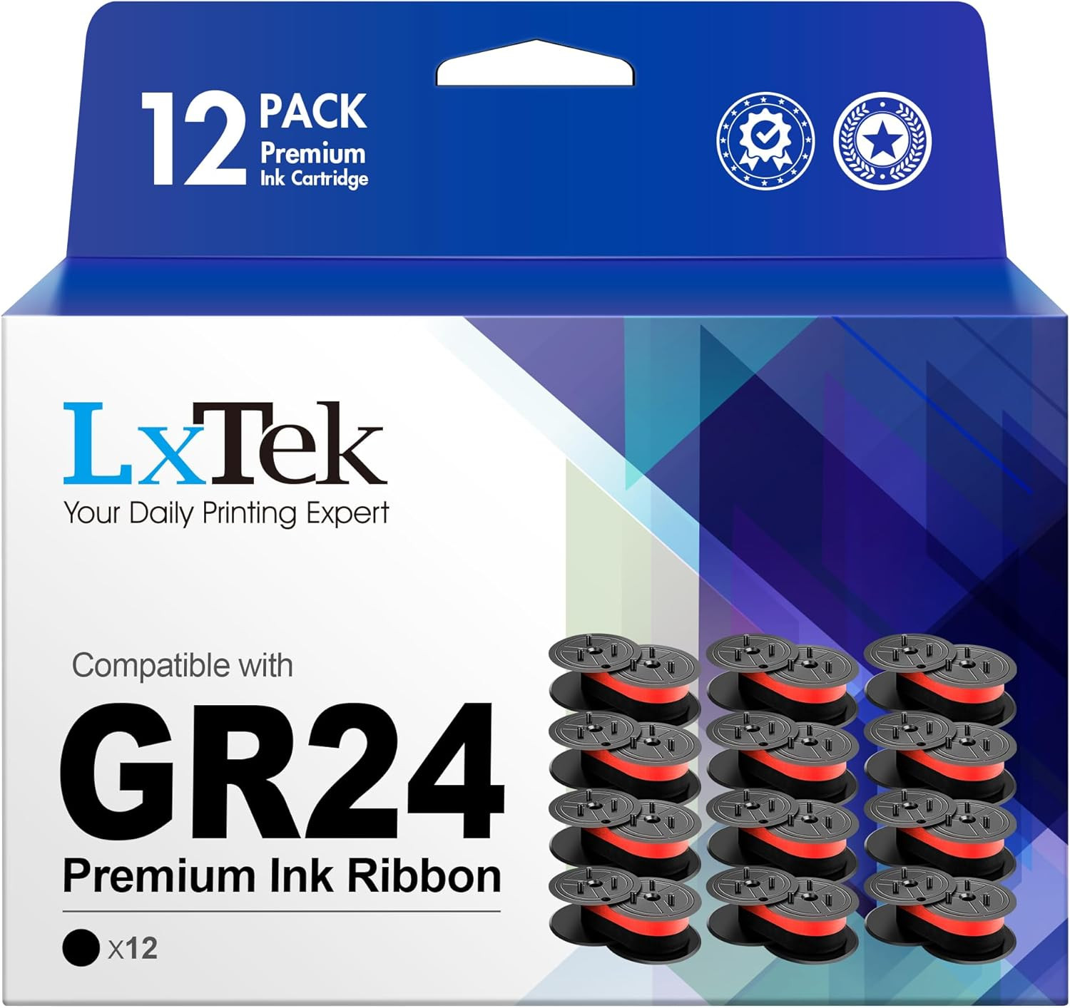 12 Pack Replacement for GR24 Universal Twin Spool Calculator Ribbon |