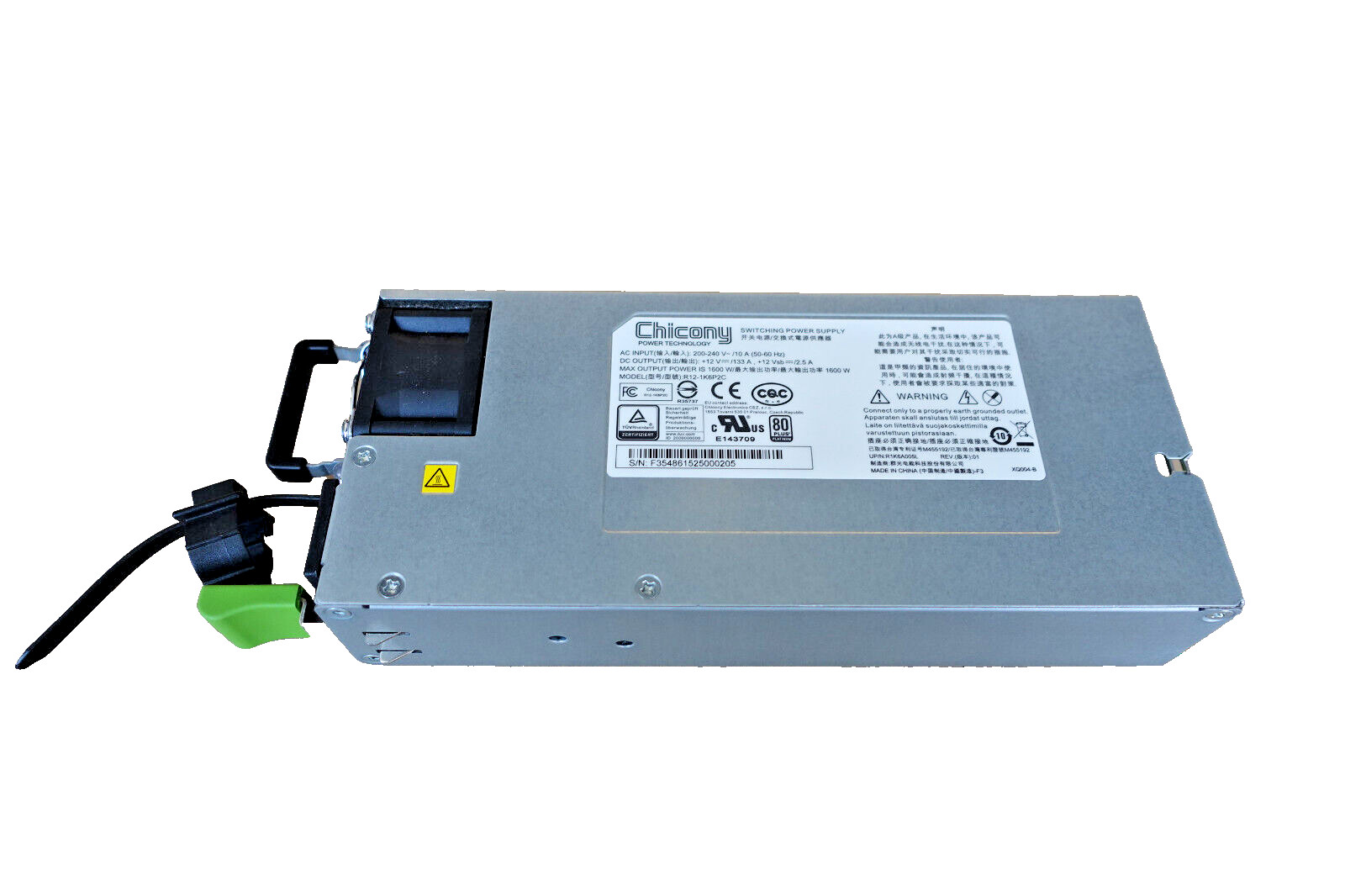 Fujitsu Chicony R12-1K6P2C Power Supply PSU 1600W, Primergy RX4770 M1 M2 M3