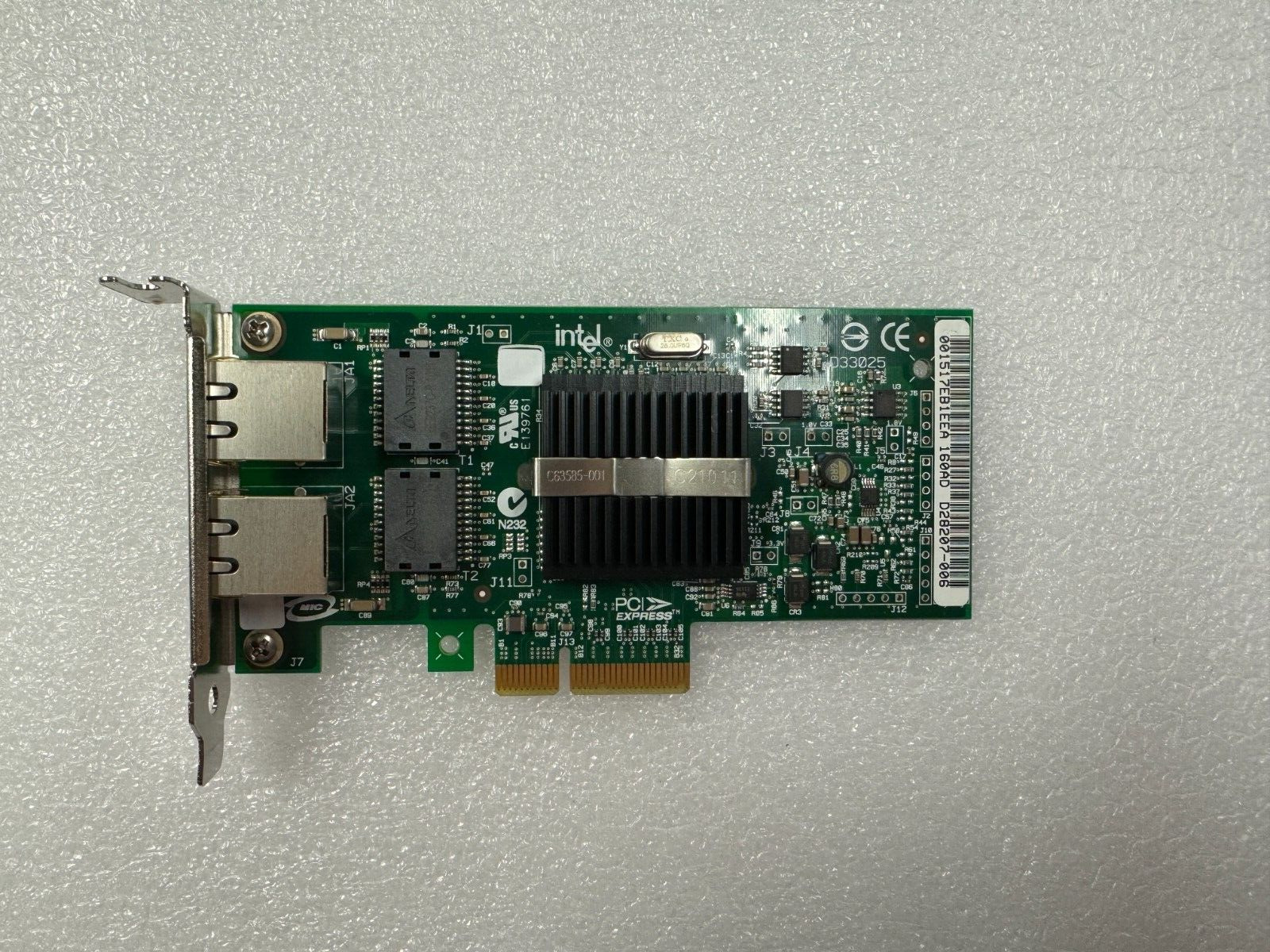 SUN Intel PRO/1000PT Dual Port PCI-E Network Adapter 371-0905-04