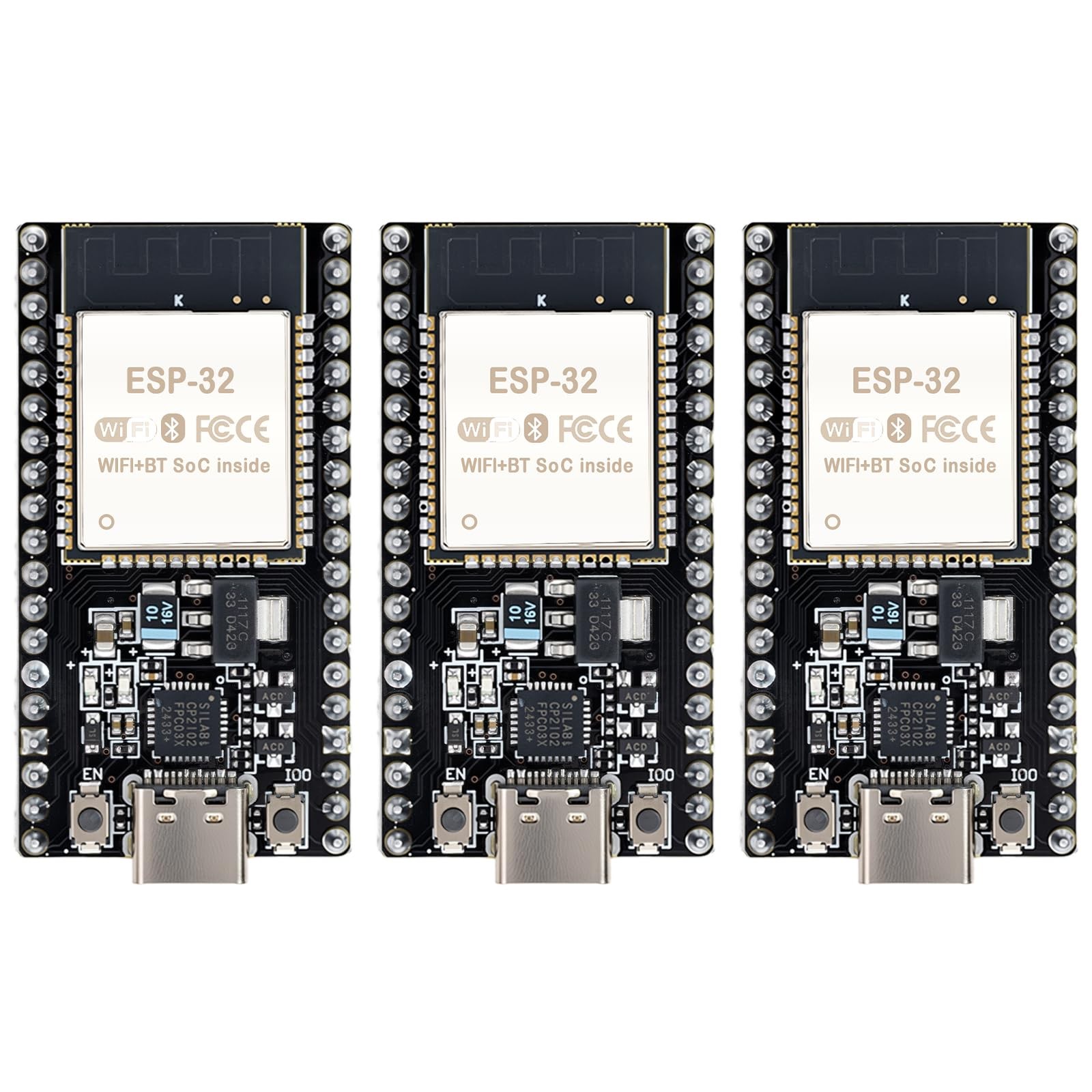 3 Pack ESP32DevKitC32 Development Board ESP32D TypeC WiFi Bluetooth 3PK
