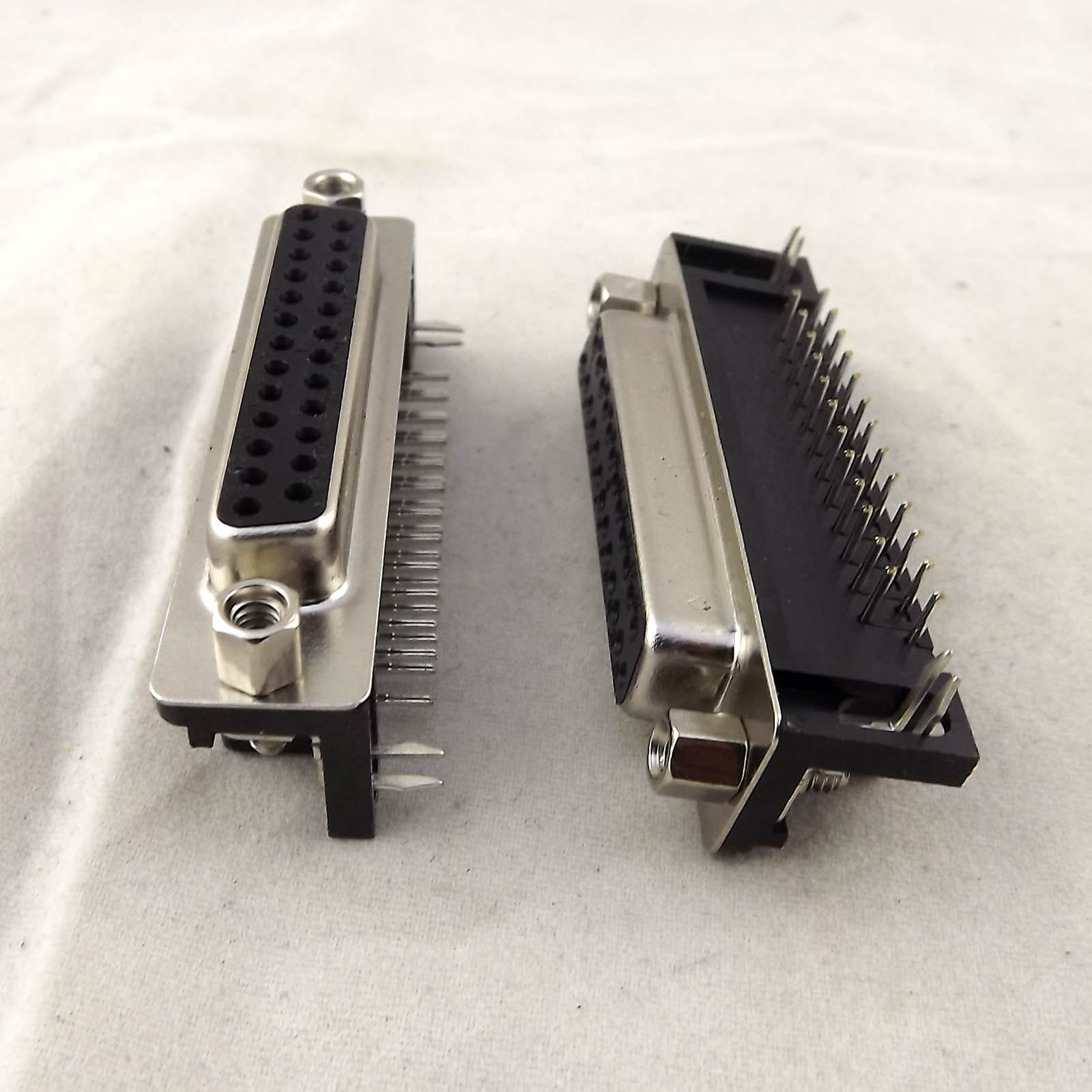 10x DB25 25Pin Female D-SUB Right Angle PCB Solder Cable Adapter Connector 2 Row