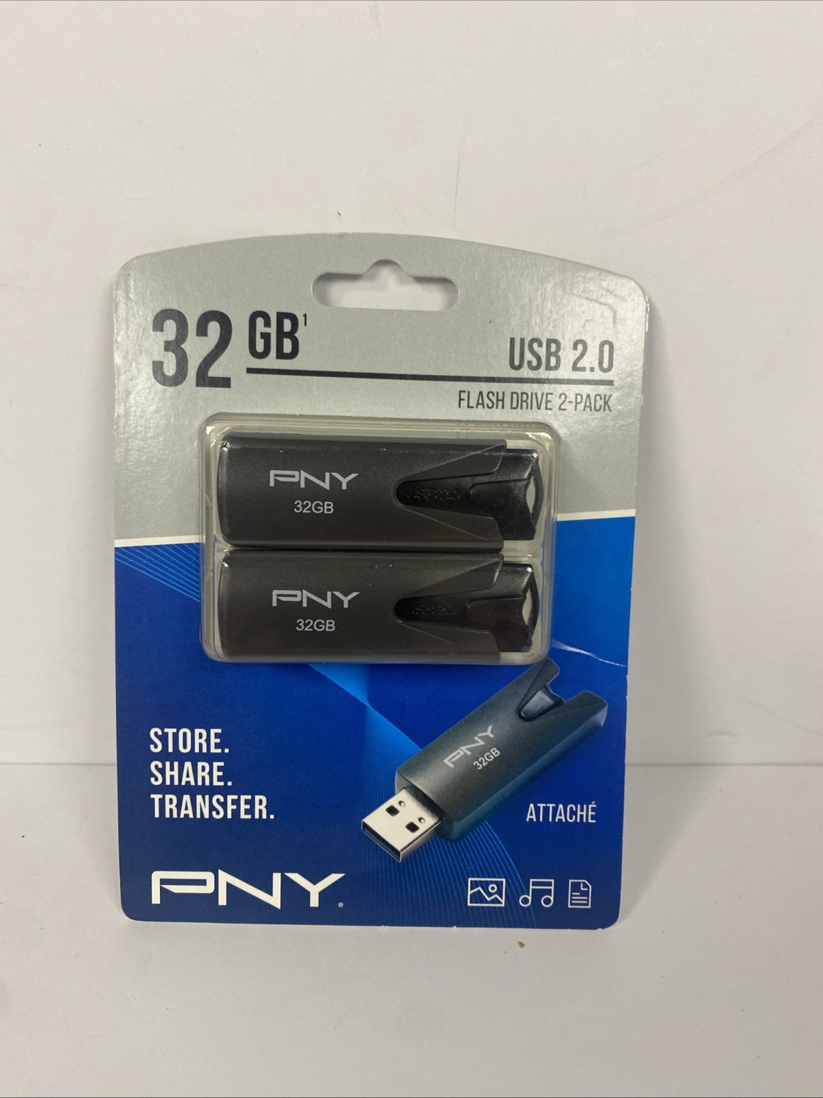 PNY 32GB Attaché USB 2.0 Flash Drive 2-Pack (BRAND NEW & FACTORY SEALED)