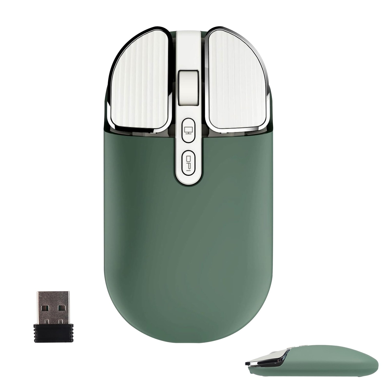 Ultra Slim Silent Wireless Bluetooth Mouse Dual Mode 2.4G PC Laptop Green