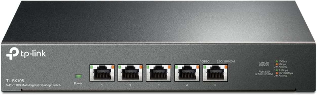 TP-Link TL-SX105 5 Port 10G Multi-Gig Unmanaged Ethernet Switch Desktop Wall