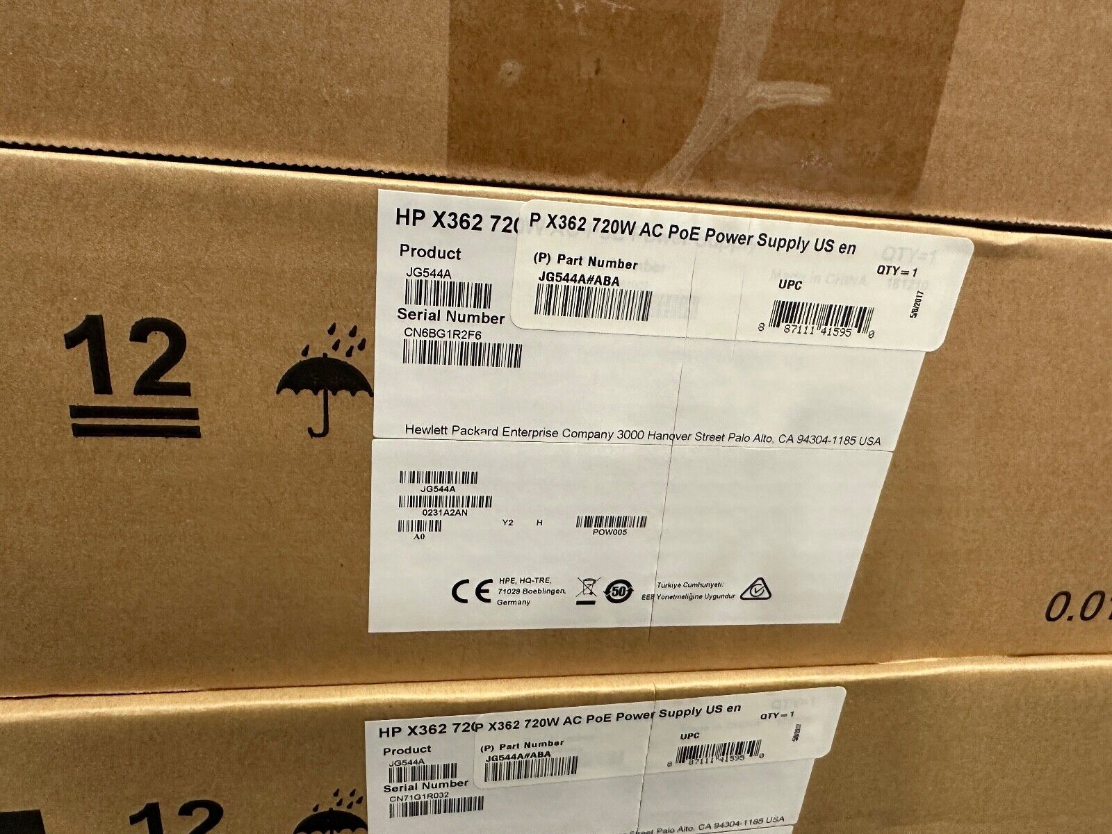 NEW FACTORY SEALED HP JG544A HPE X362 720W AC POE Power Supply, QTY AVAILABLE