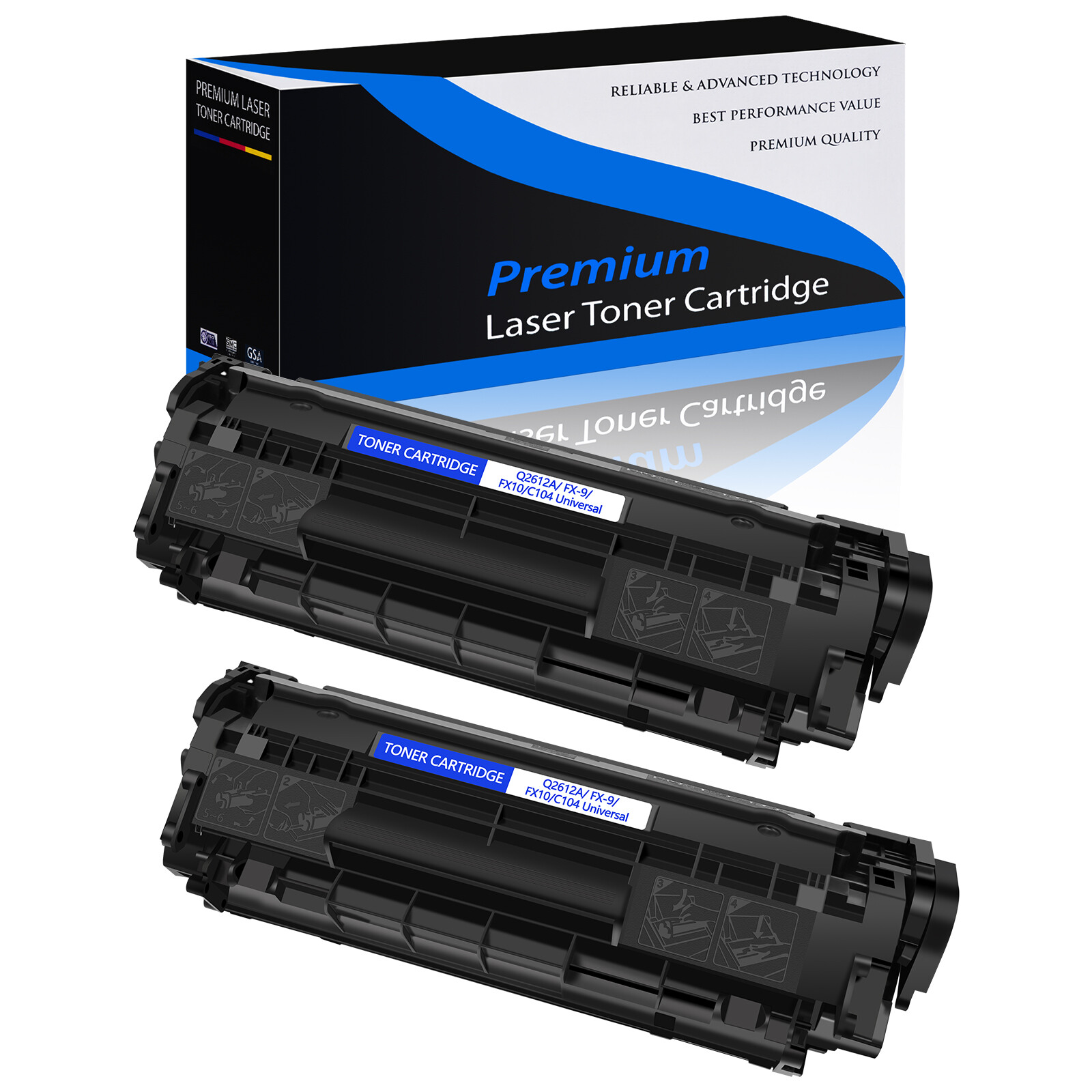 2PK CRG104 FX9 FX10 Toner For Canon ImageClass D420 D480 MF4150 MF4270 MF4350d