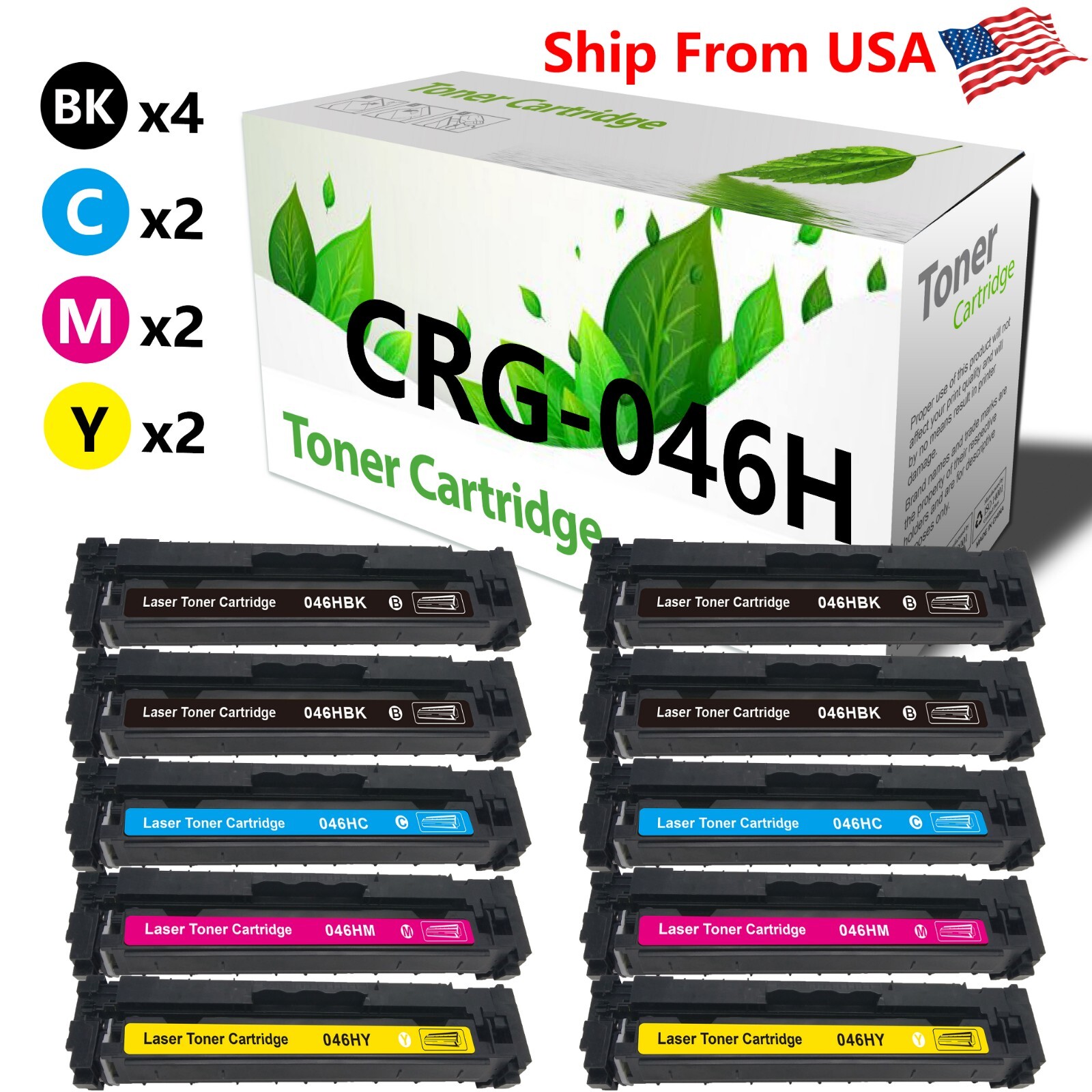 10PK 046H CRG046H Toner Cartridge for imageCLASS MF733Cdw MF735Cdw MF733
