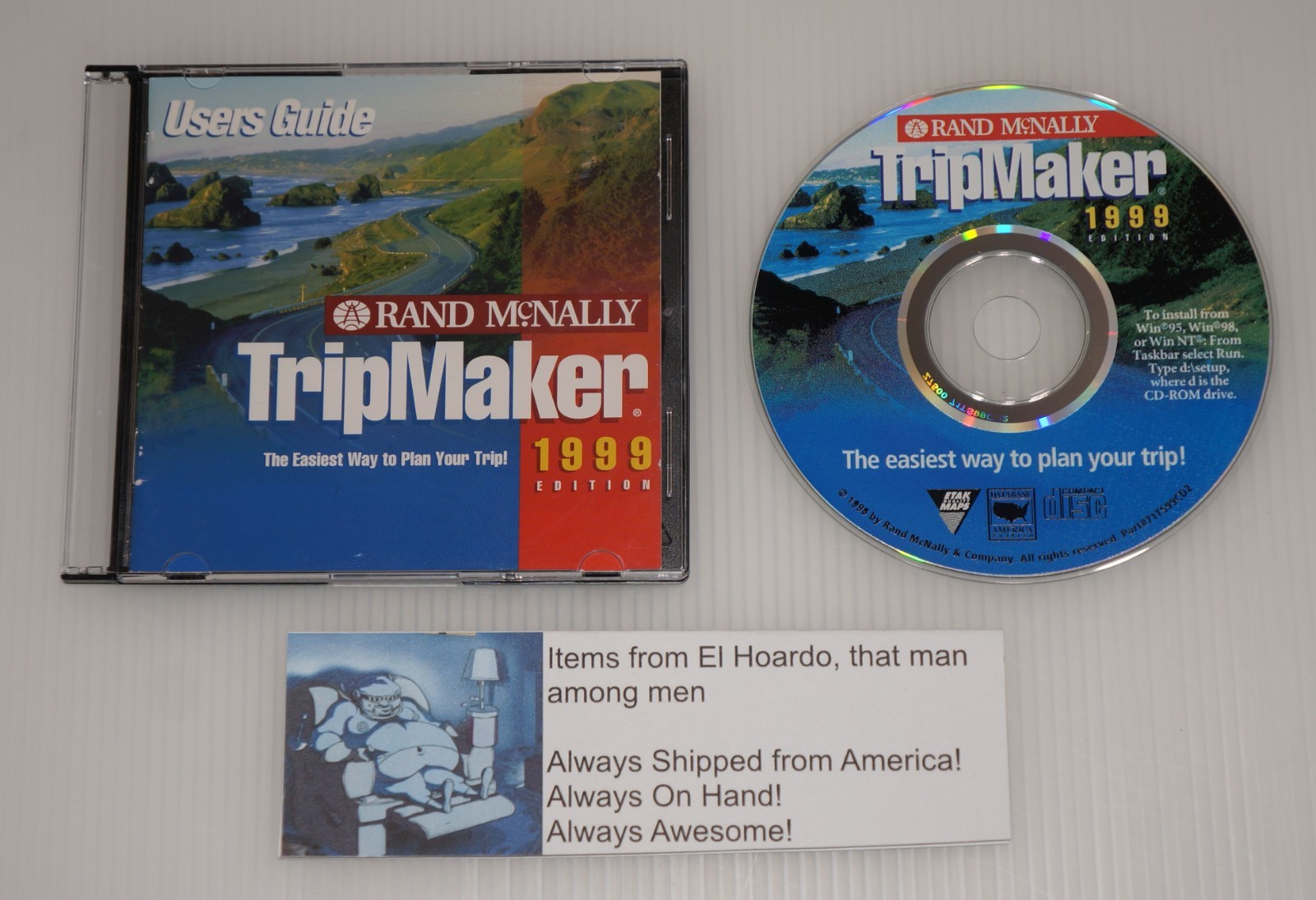 Rand Mcnally Tripmaker 1999 PC Software With Manual Windows 95/98
