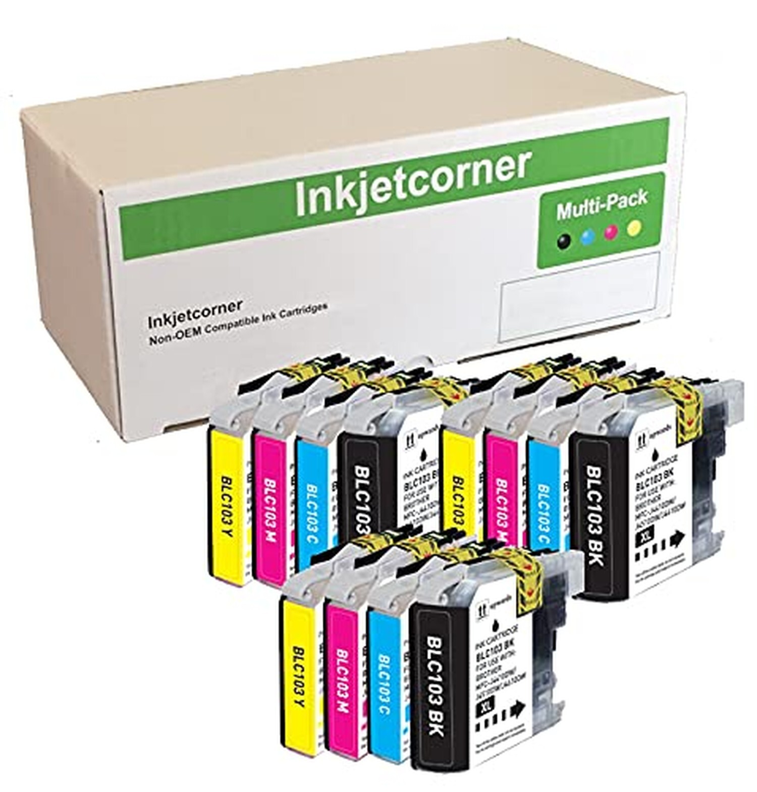 Inkjetcorner Compatible Ink Cartridges Replacement for LC103 BLC103 (3 Black ...
