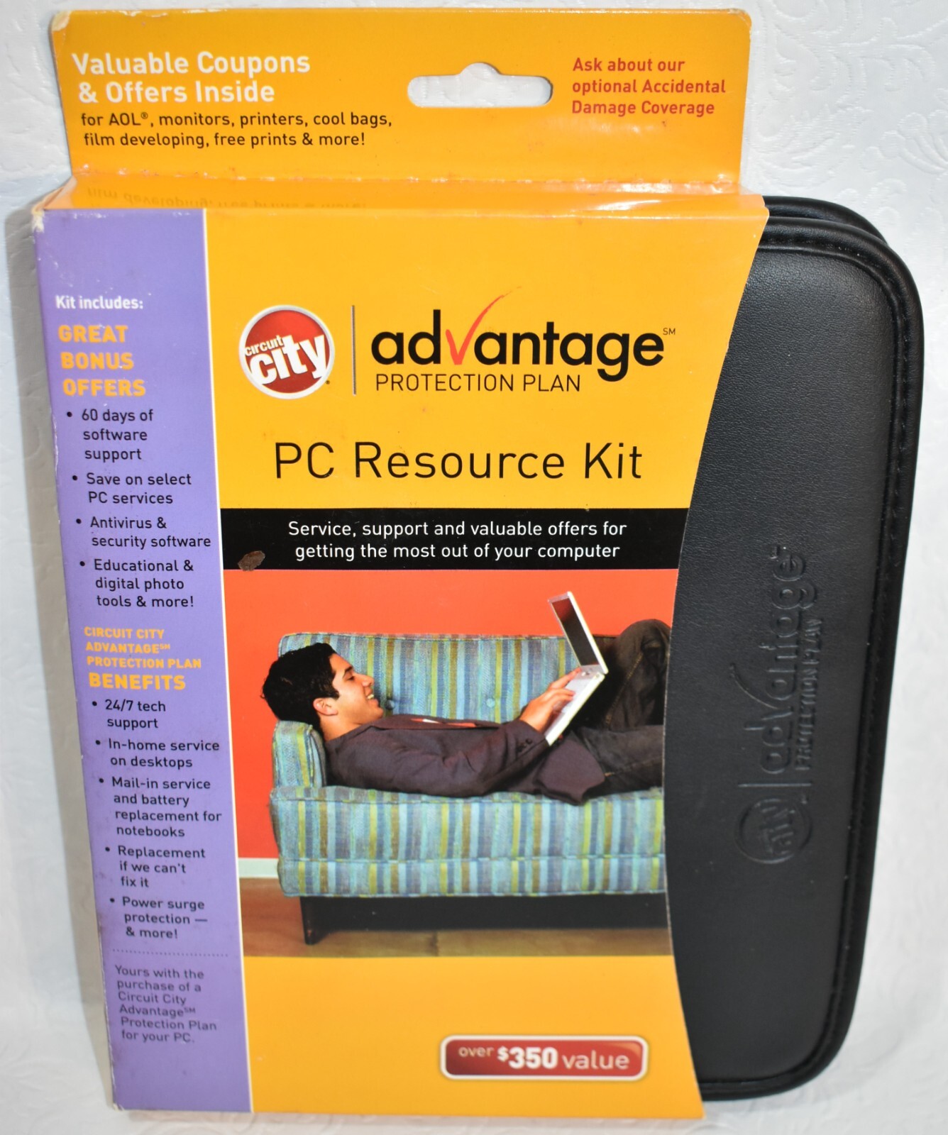 Circuit City Advantage PC Resource Kit Faux Leather Zip Case