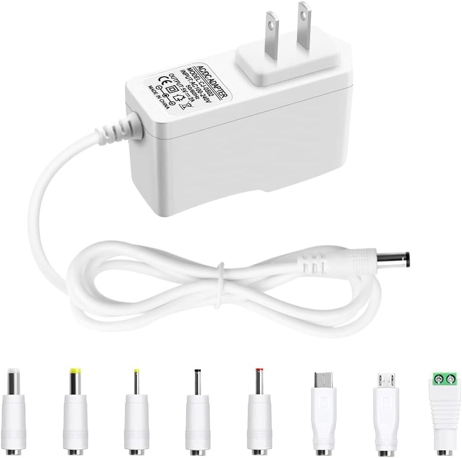 5V 2A Power Adapter DC Supply 2000mA AC 100V-240V to 2A, White 