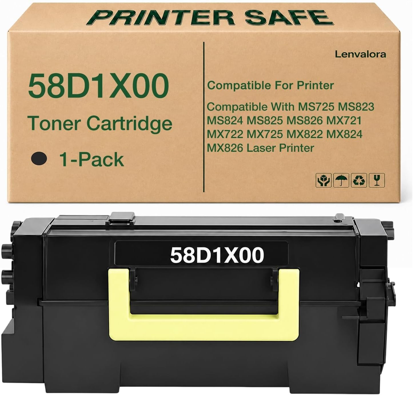 58D1X00 Toner Cartridge Extra High Yield Replacement for Lexmark 58D1X00 Toner