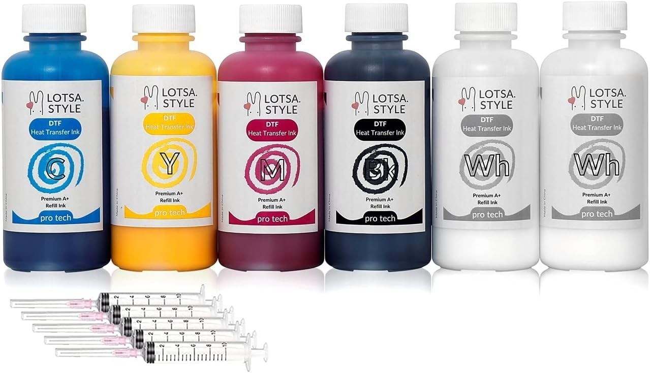 LOTSA STYLE Premium DTF Ink Refill for Inkjet Printers Heat Transfer Film Print