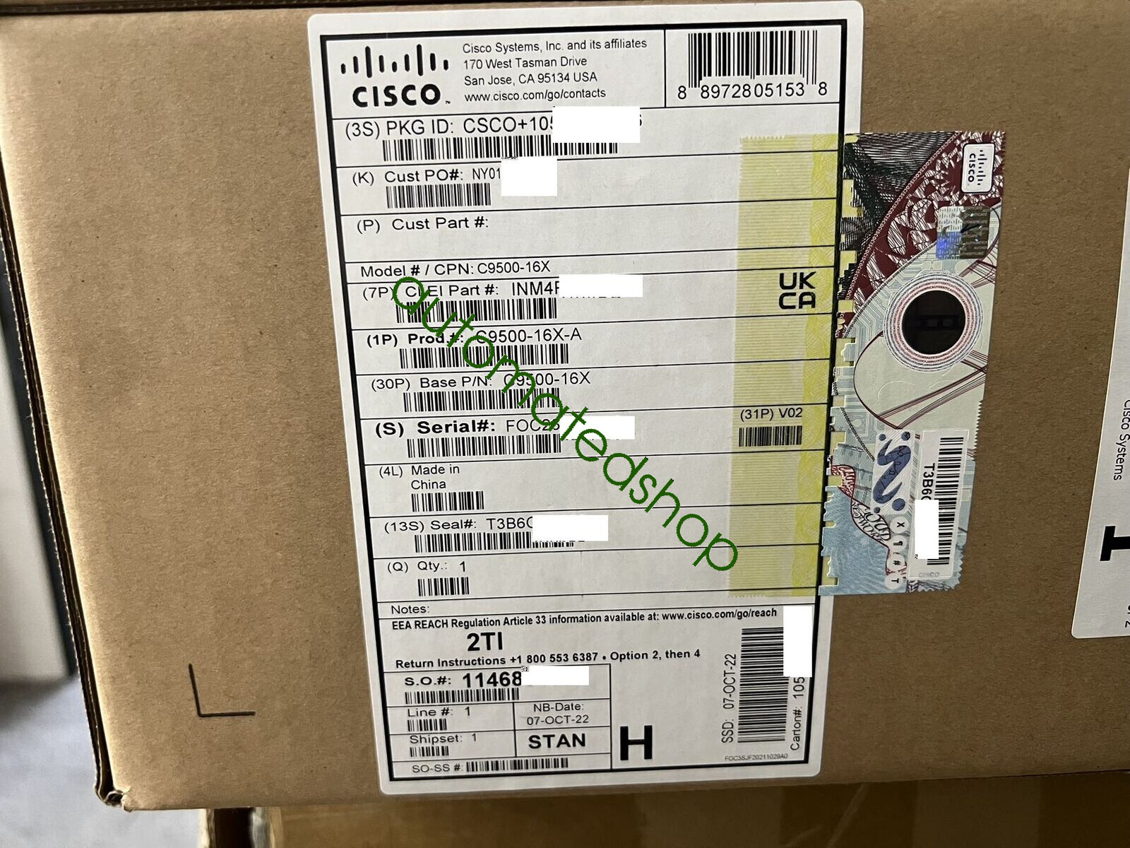 C9500-16X-A Switch Cisco Catalyst 16-port 10G switch new via FedEx or DHL