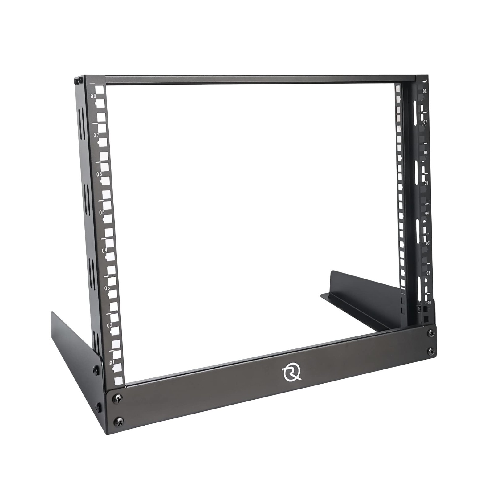 RIVECO 8U Desktop Rack for Network & Audio, 19 Inch 2 Post Open Frame Cabinet