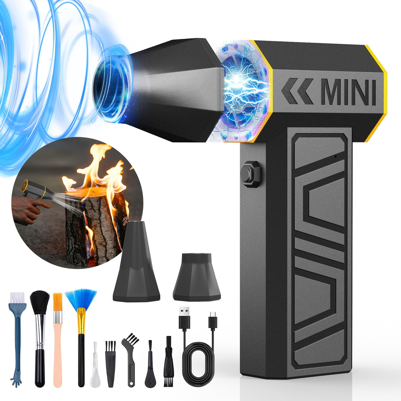 Electric Compressed Air Duster 180000RPM Super Power Cordless Dust Air Blower US