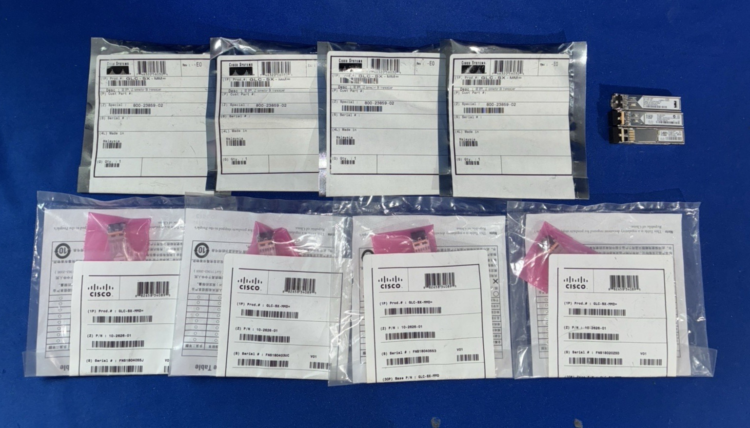 Cisco Systems 10-2626-01 and 30-1301-02 Transceiver Mixed Lot of 11
