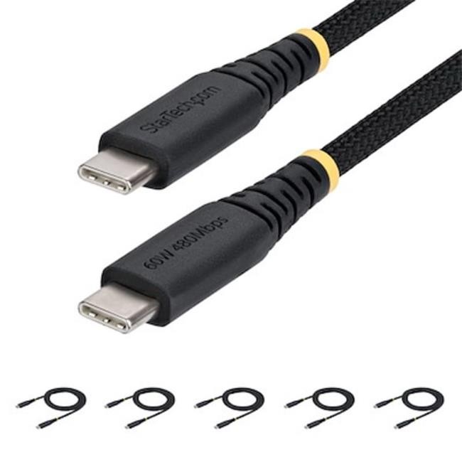 3 ft. 60W USB-C Laptop Charging Cable - Black - Pack of 5 #USB2CC3FNCBR5PK