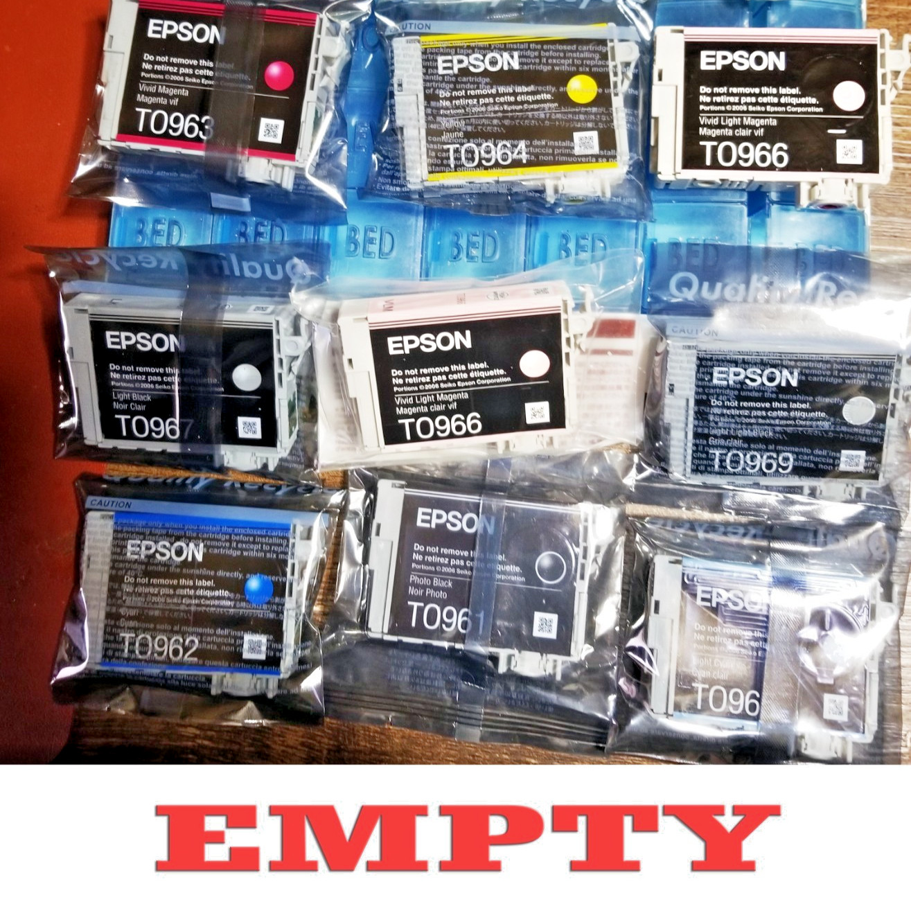 Genuine Epson 96 Ink Stylus Photo R2880 USED/EMPTY Cartridge 9 OEM  All Original