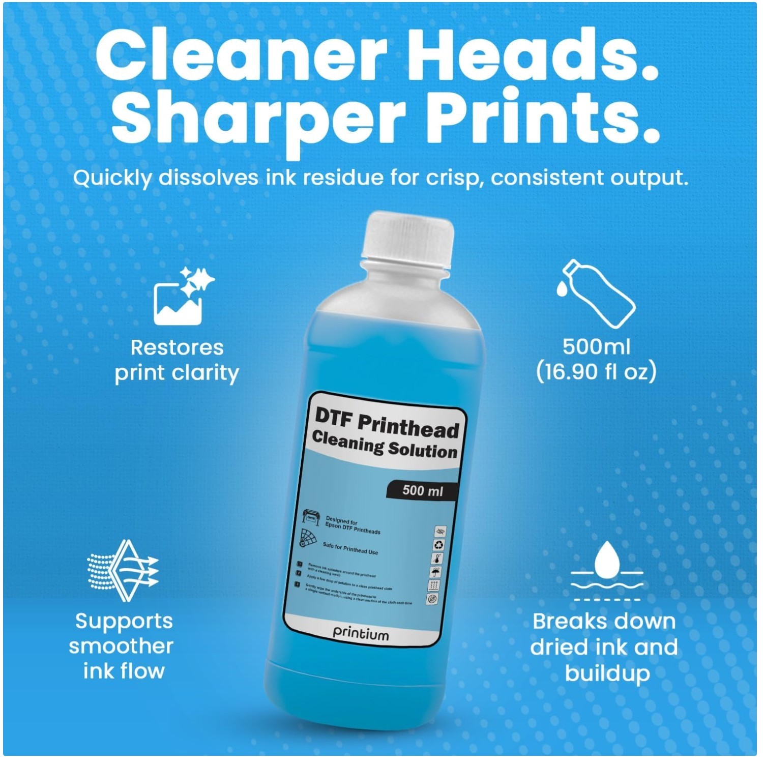 DTF Printhead Cleaner 500ml - Removes Ink Clogs