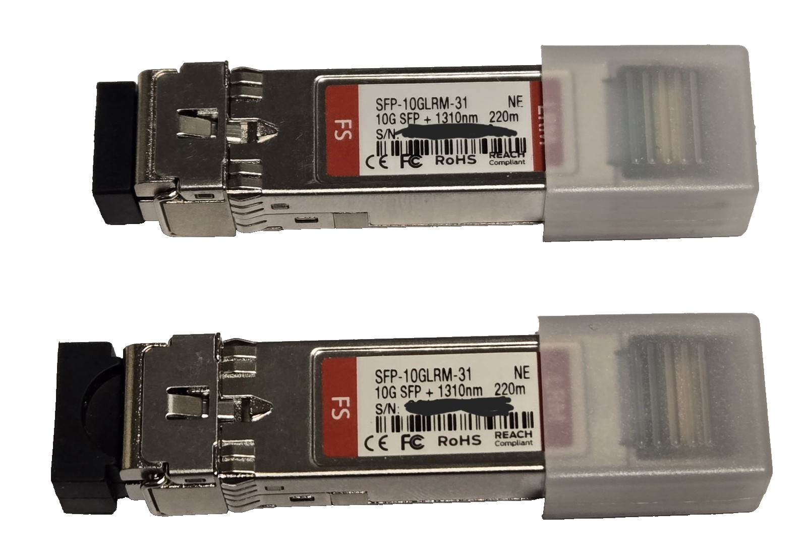 ** FS SFP-10GLRM-31 Transceiver Module Fiber 1310nm 220m 10G SFP (Lot of 2) **