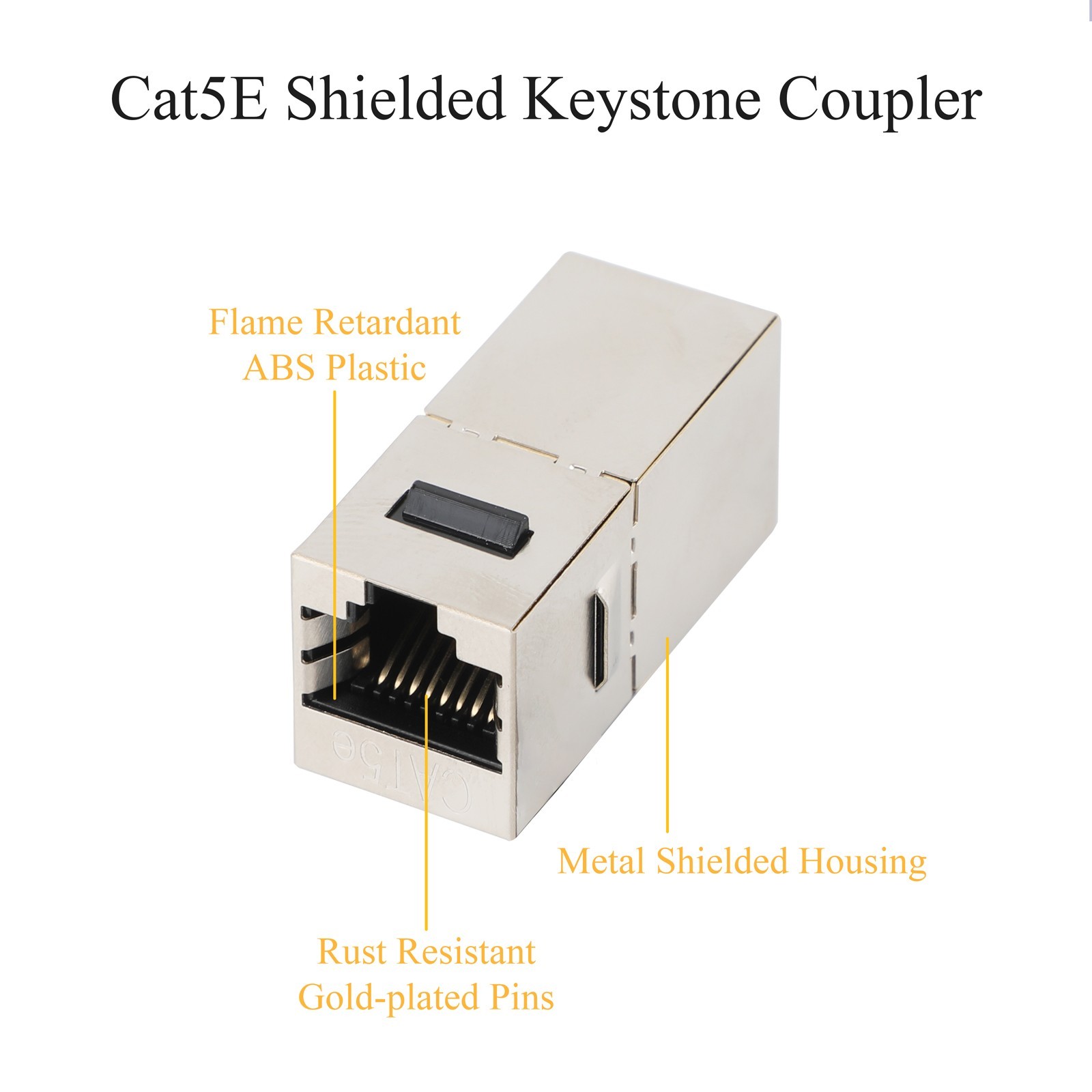 5/10/20/25X CAT.5E/CAT.6/CAT.6A/CAT.7 Shielded Keystone Coupler RJ45 Inline Jack