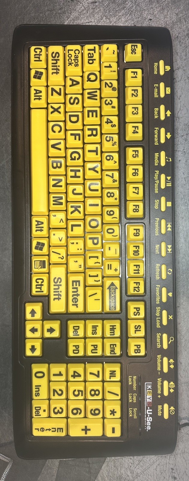 KEYS-U-See LARGE Print Keys Keyboard USB Connection Wired