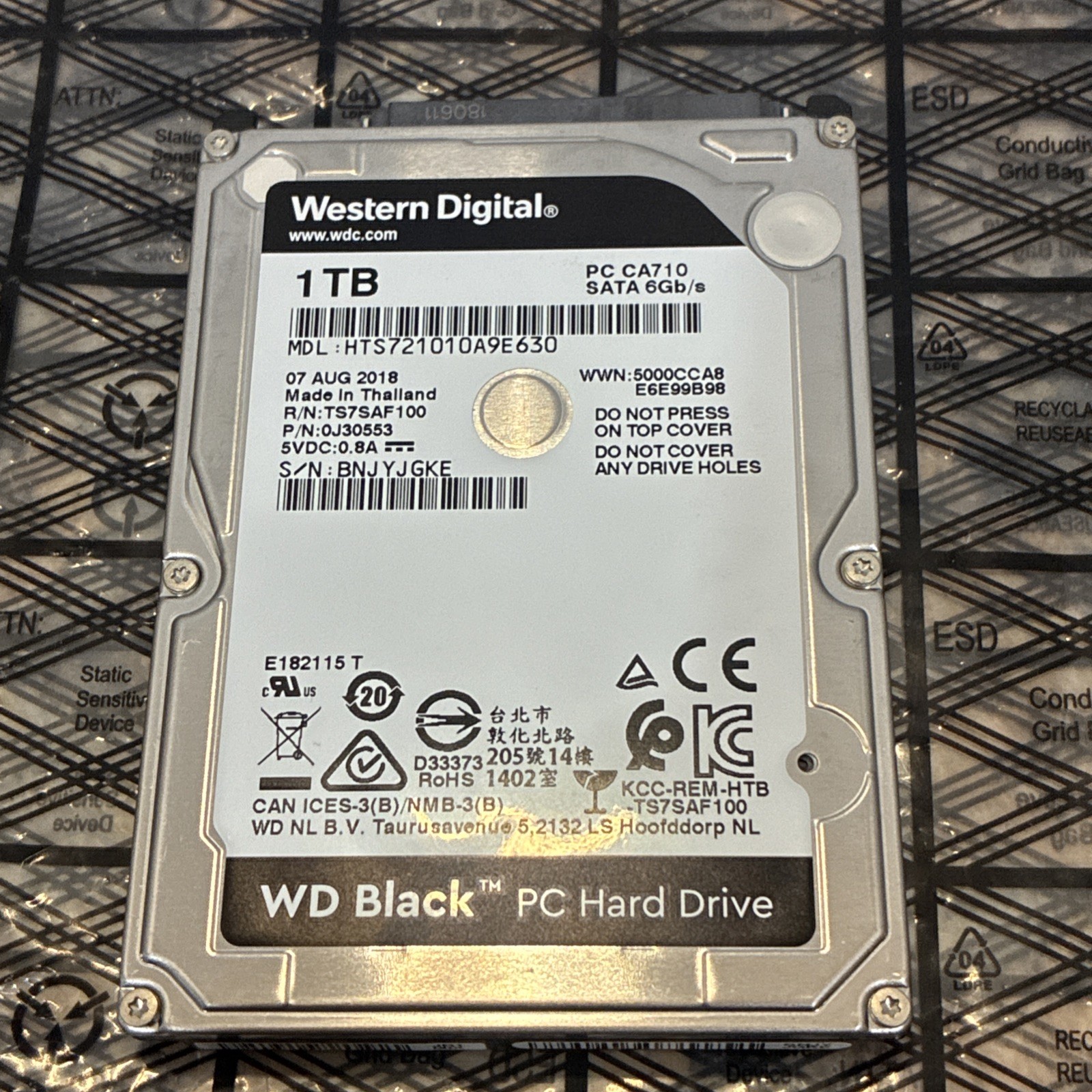 Western Digital HGST 1 TB 7200 RPM 2.5" HTS721010A9E630 Hard Drive GOOD HEALTH