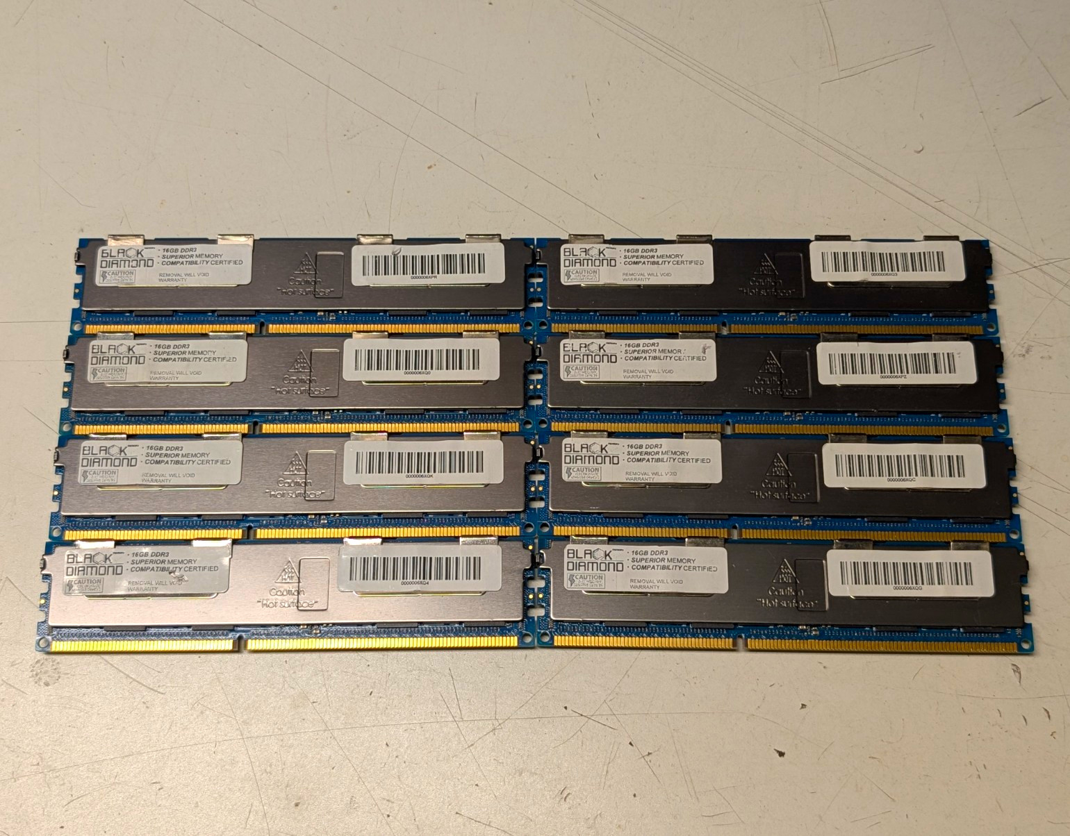 Black Diamond 128GB (8x16GB) DDR3 240-Pin RAM Modules Lot