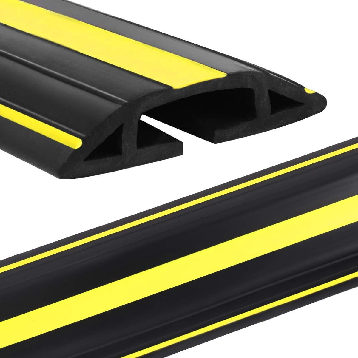 6.5ft Cable Protector Cord Cover for Floor, Heavy Duty 6.5 feet Yellow & Black