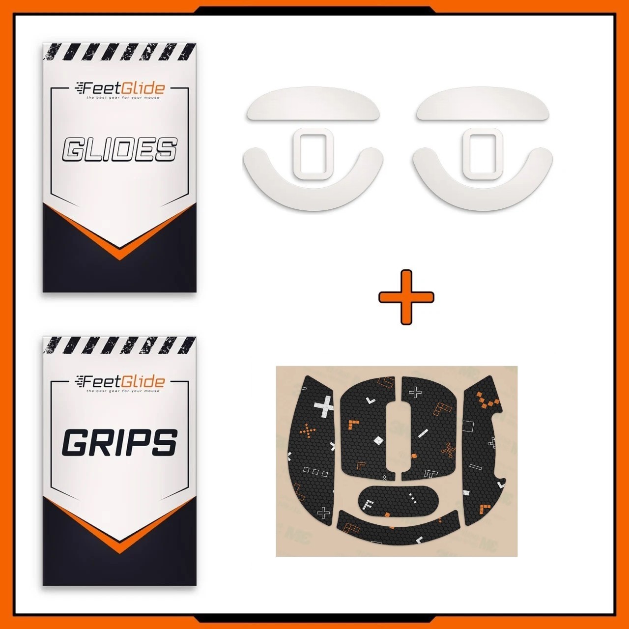 FeetGlide PTFE Mouse Skates & Grip Tape Bundle for Attack Shark X3