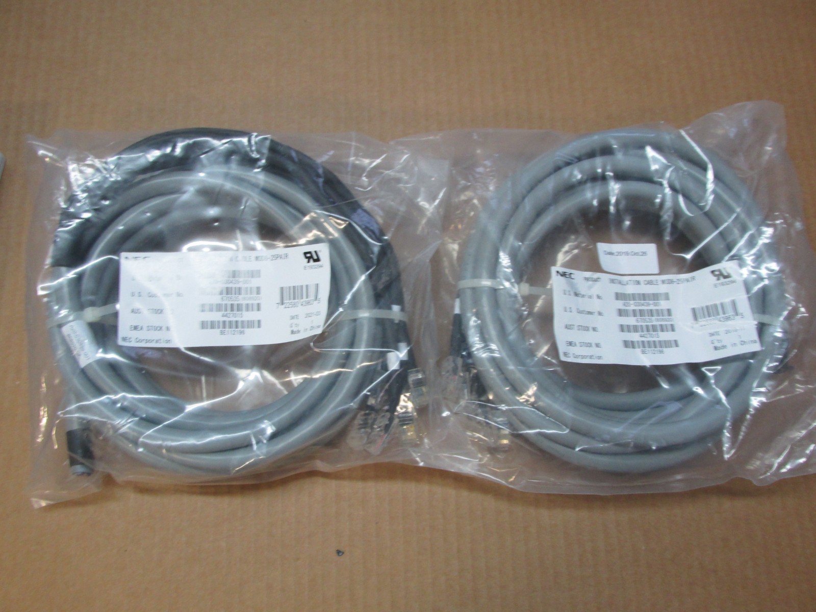 NEC MOD8-25PAIR INSTALLATION CABLE P/N: 670535 6 CONNECTORS 25 PAIRS