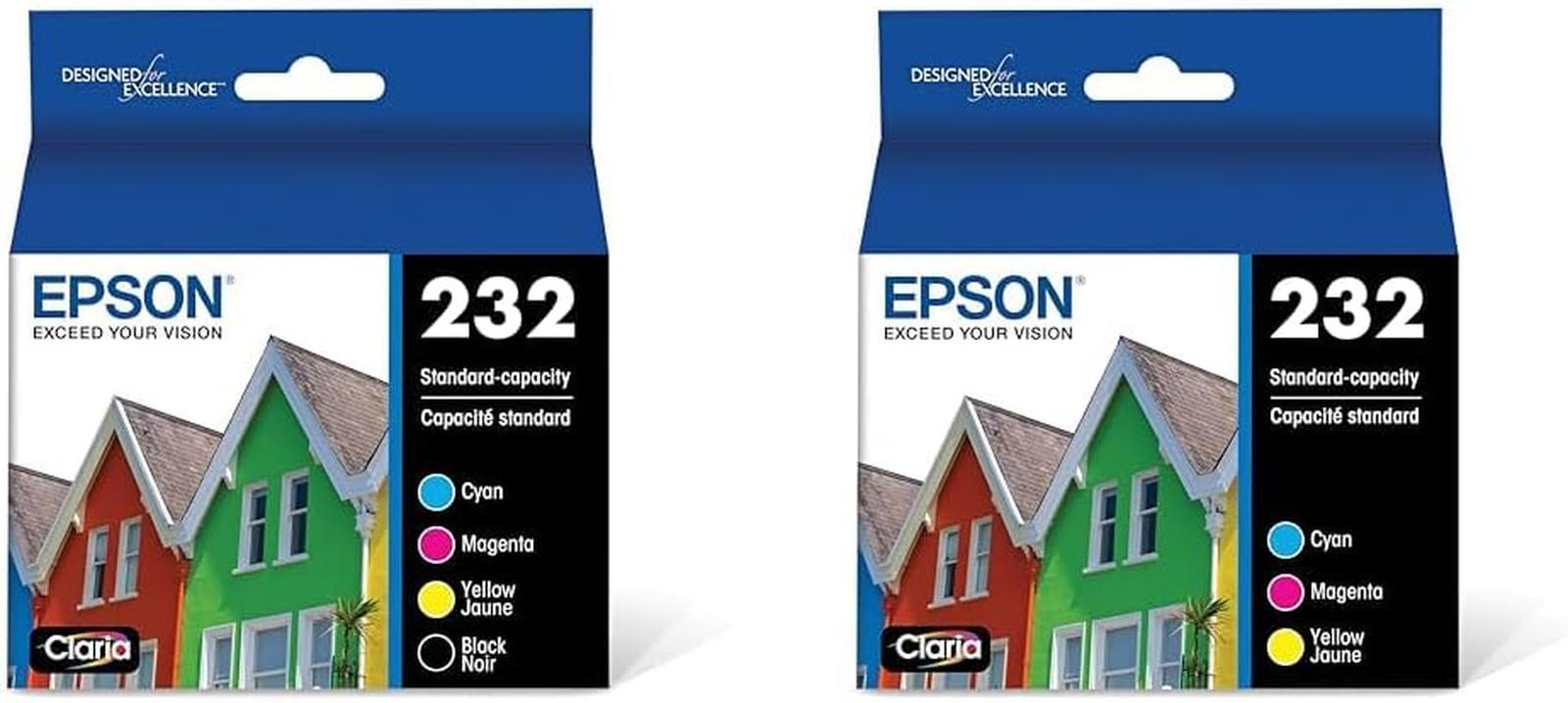 232 Claria Ink Standard Capacity Black & Color Cartridge Combo Pack & 232