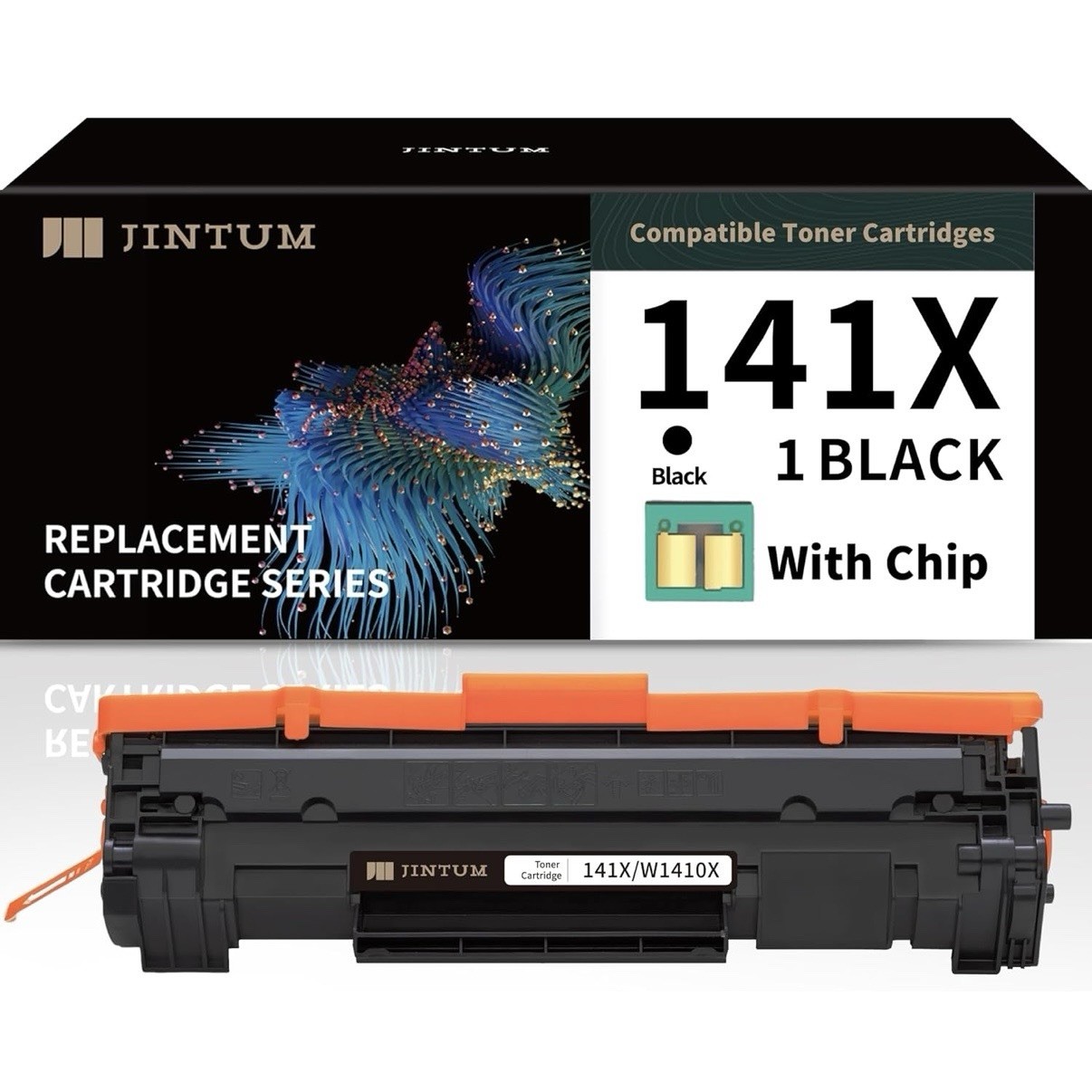 JINTUM 141X Compatible Toner Cartridge Replacement for HP 141X Black Toner Cartr